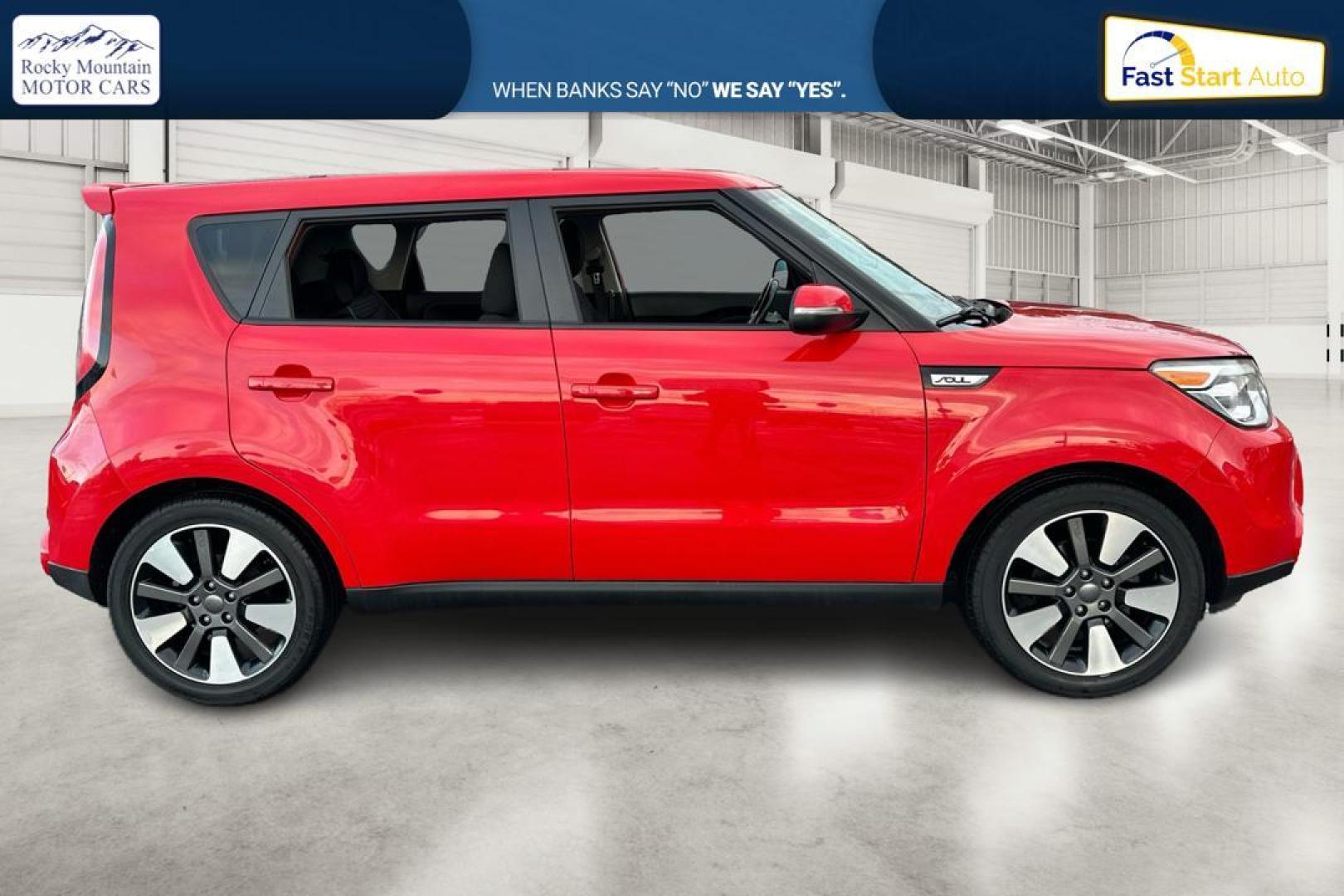 2015 Red Kia Soul ! (KNDJX3A50F7) with an 2.0L L4 DOHC 16V engine, 6-Speed Automatic transmission, located at 7755 State Street, Midvale, UT, 84047, (801) 753-9063, 40.610329, -111.890656 - Photo#1