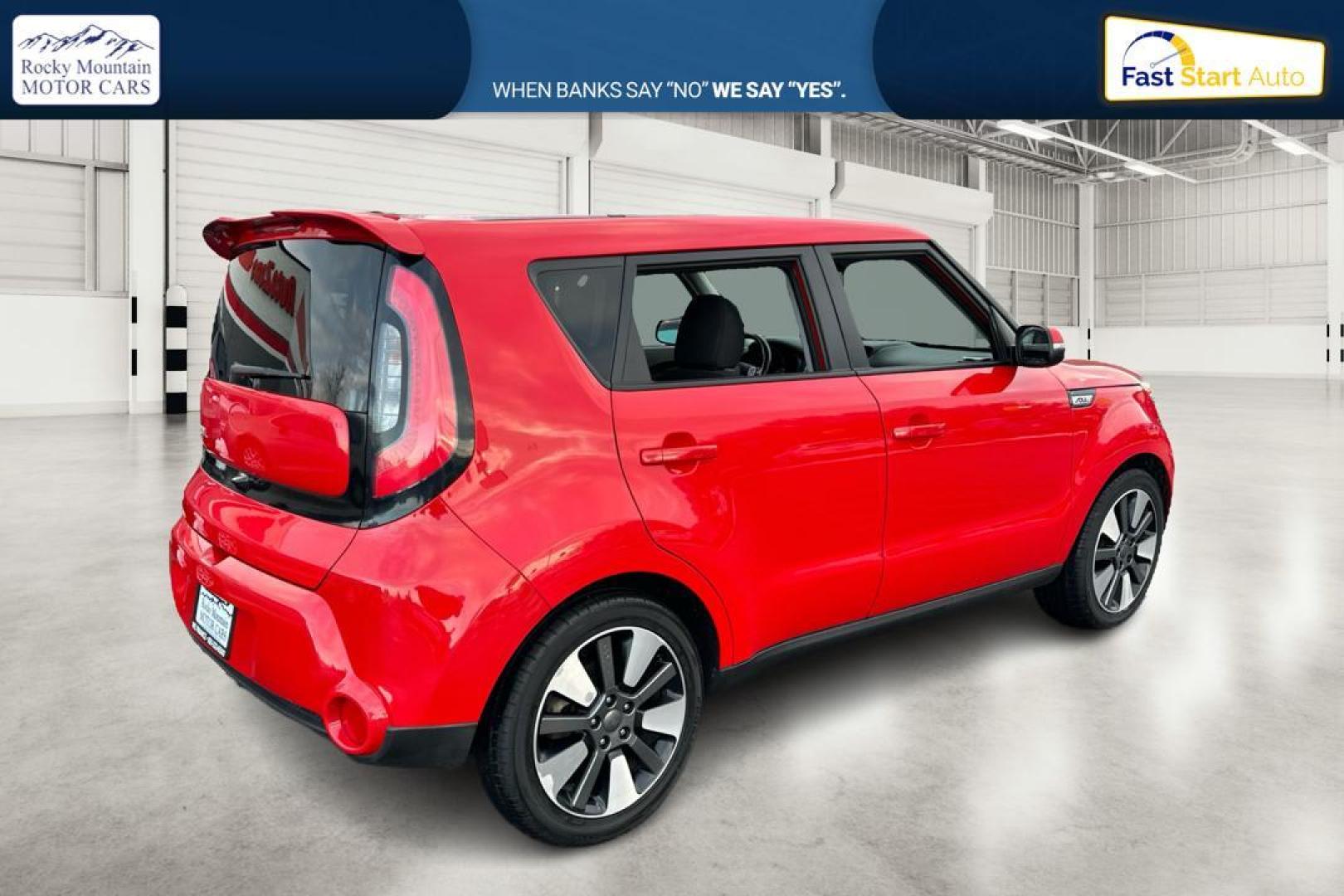 2015 Red Kia Soul ! (KNDJX3A50F7) with an 2.0L L4 DOHC 16V engine, 6-Speed Automatic transmission, located at 7755 State Street, Midvale, UT, 84047, (801) 753-9063, 40.610329, -111.890656 - Photo#2