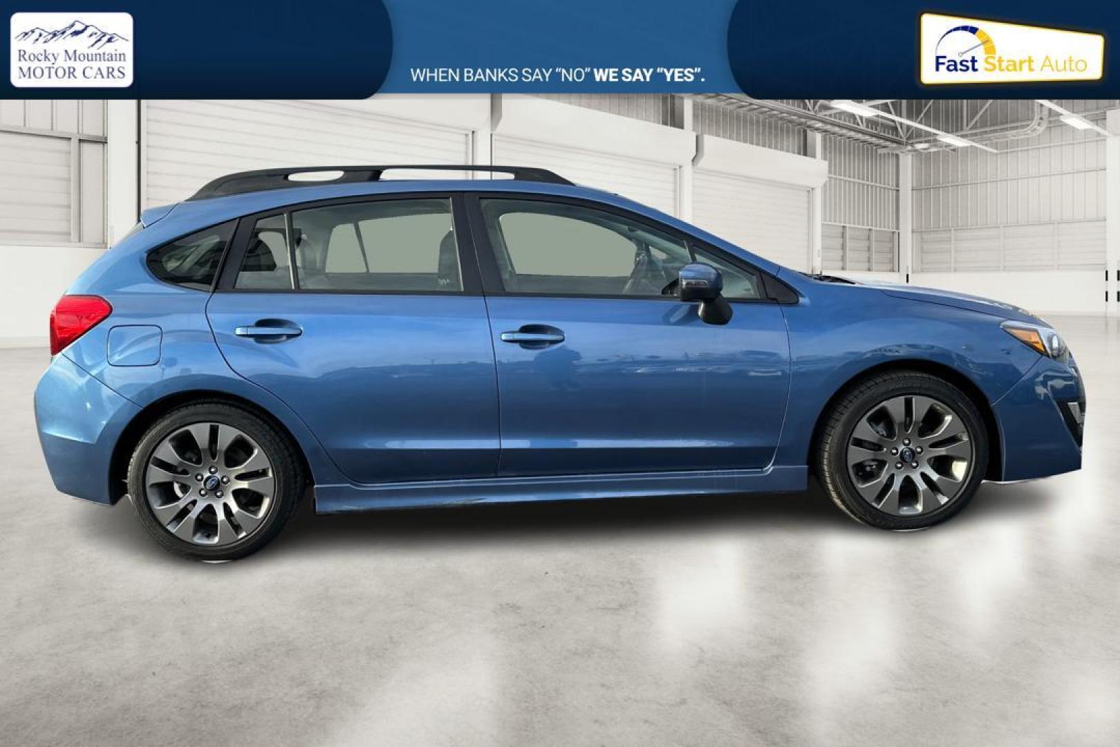 2015 Blue Subaru Impreza 2.0i Sport Limited PZEV 5-Door (JF1GPAW69F8) with an 2.0L H4 DOHC 16V engine, Continuously Variable Transmission transmission, located at 7755 State Street, Midvale, UT, 84047, (801) 753-9063, 40.610329, -111.890656 - Photo#1