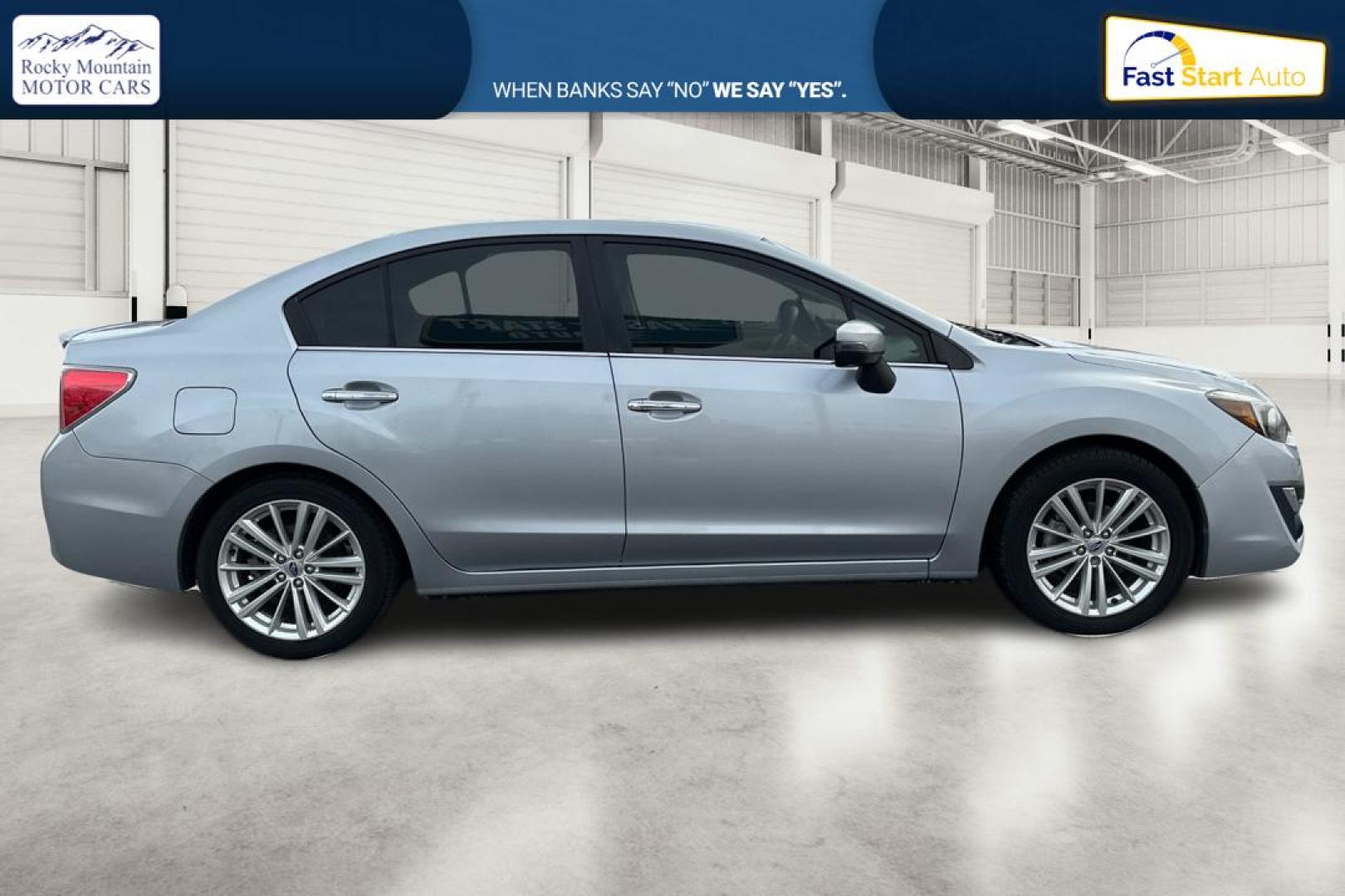 2015 Silver Subaru Impreza 2.0i Limited PZEV 4-Door (JF1GJAM63FH) with an 2.0L H4 DOHC 16V engine, Continuously Variable Transmission transmission, located at 344 S Washington Blvd, Ogden, UT, 84404, (801) 399-1799, 41.255482, -111.970848 - Photo#1