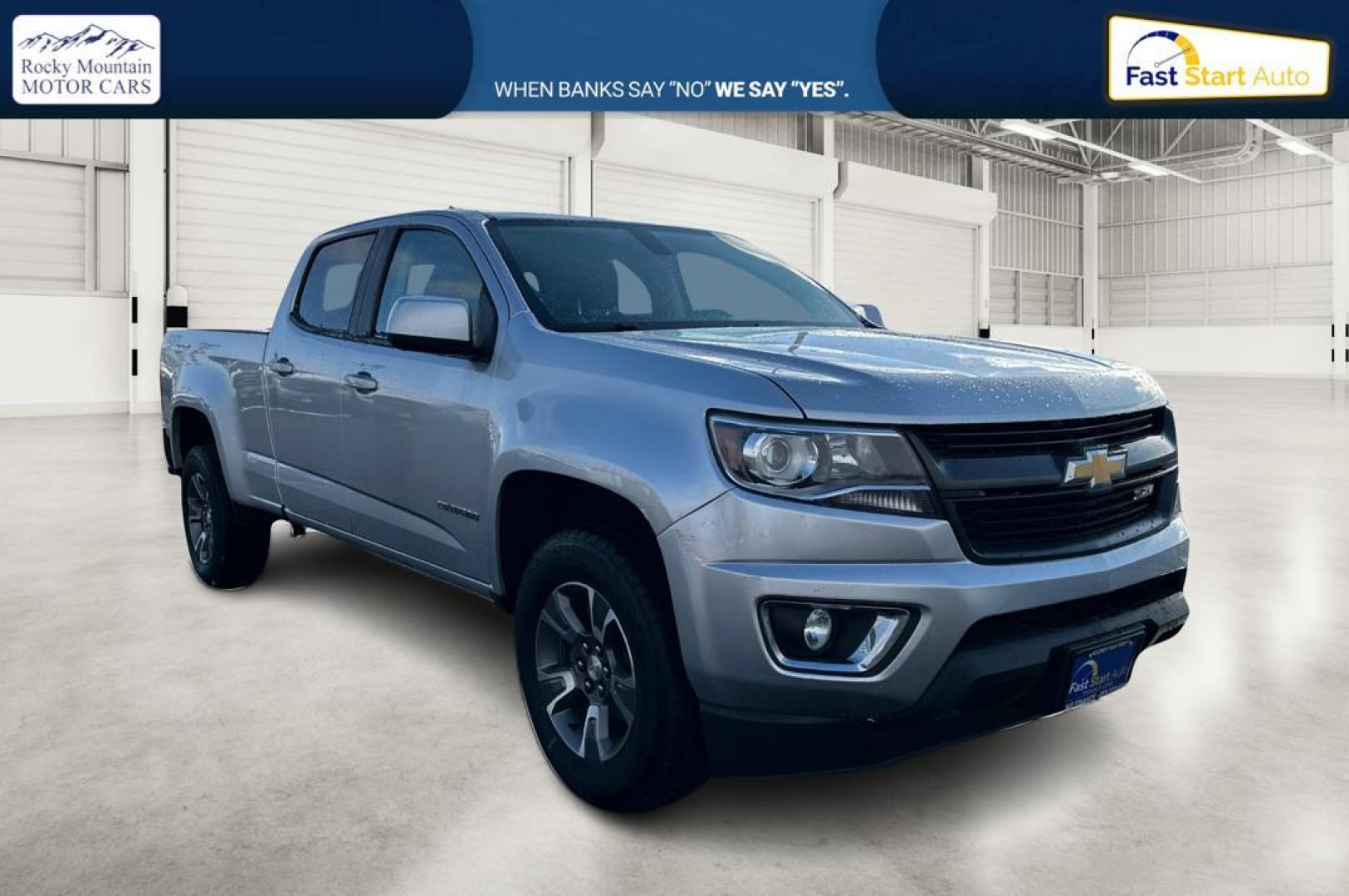 2016 Silver Chevrolet Colorado Z71 Crew Cab 4WD Long Box (1GCGTDE34G1) with an 3.6L V6 DOHC 24V GAS engine, 6A transmission, located at 7755 State Street, Midvale, UT, 84047, (801) 753-9063, 40.610329, -111.890656 - Photo#0