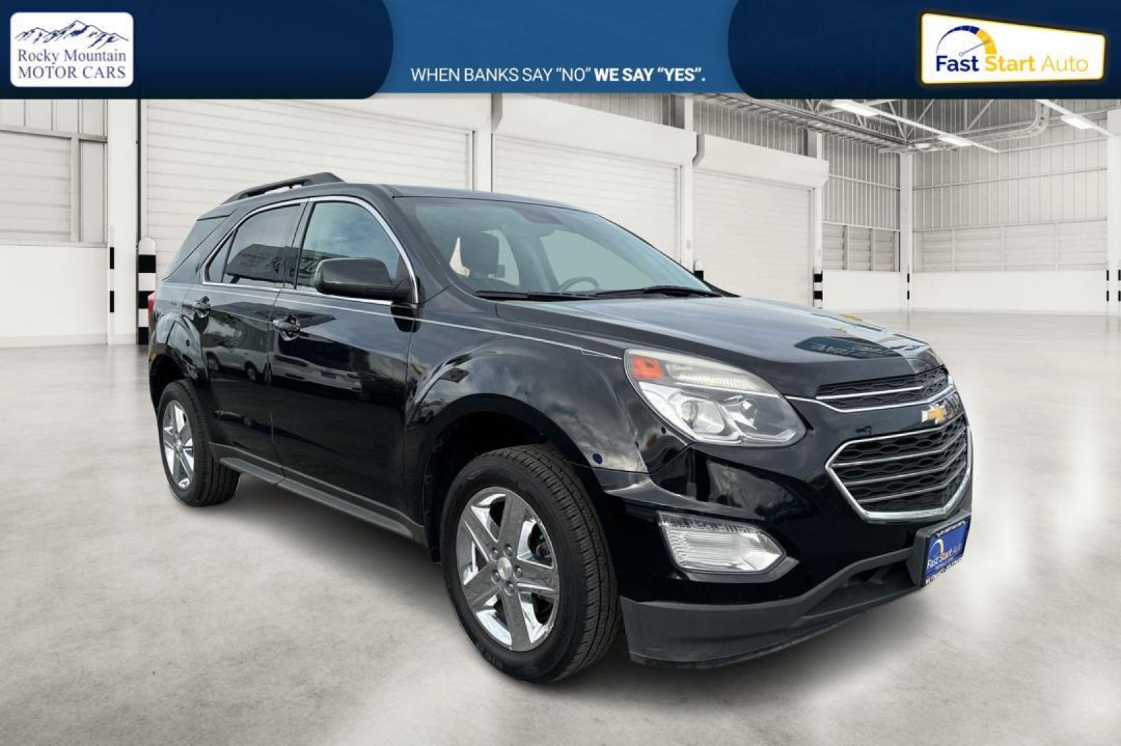 2016 Black Chevrolet Equinox LT 2WD (2GNALCEK6G1) with an 2.4L L4 DOHC 16V FFV engine, 6A transmission, located at 7755 State Street, Midvale, UT, 84047, (801) 753-9063, 40.610329, -111.890656 - Photo#0