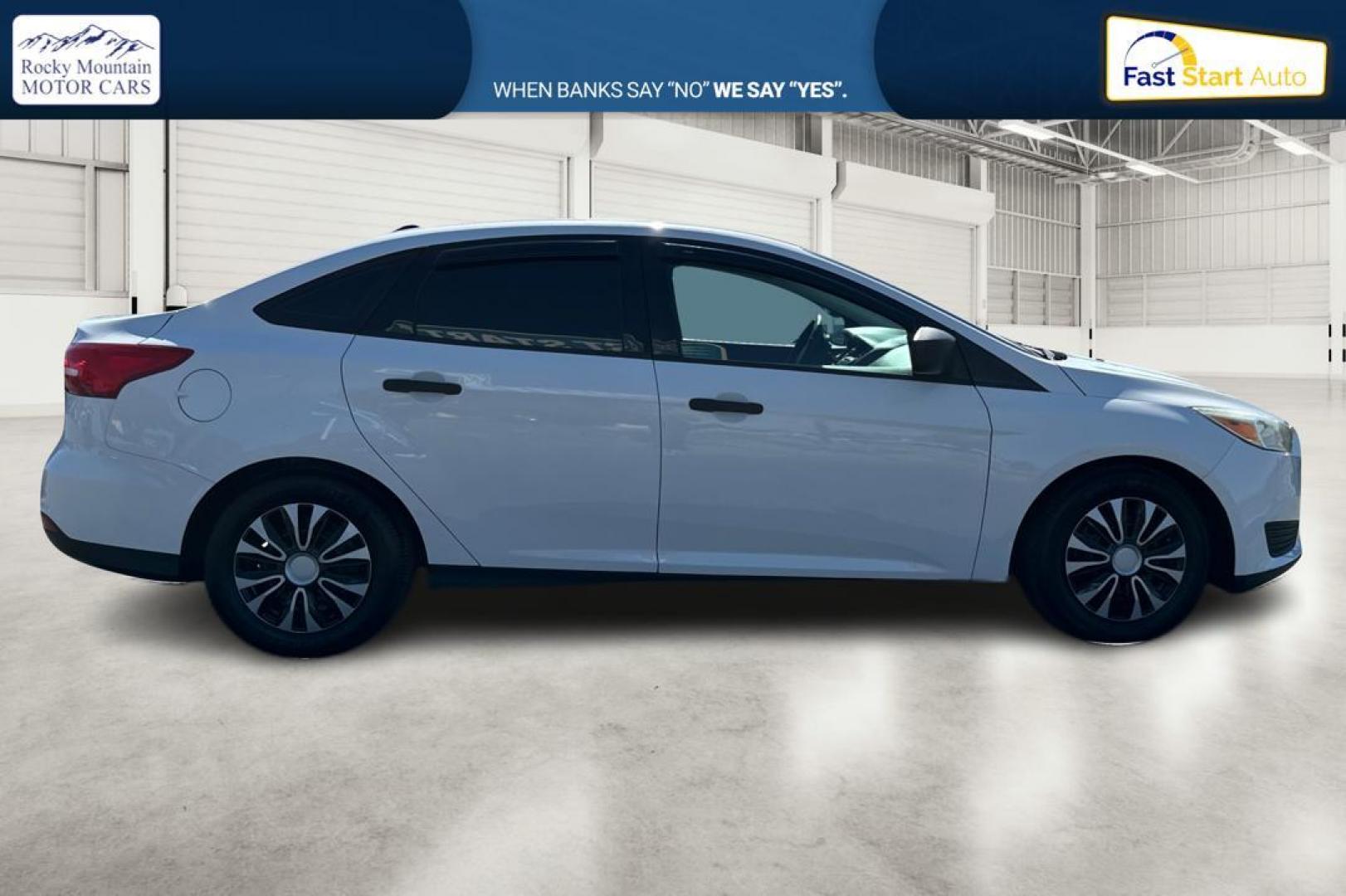 2016 White Ford Focus S Sedan (1FADP3E26GL) with an 2.0L L4 DOHC 16V engine, 5M transmission, located at 7755 State Street, Midvale, UT, 84047, (801) 753-9063, 40.610329, -111.890656 - Photo#1