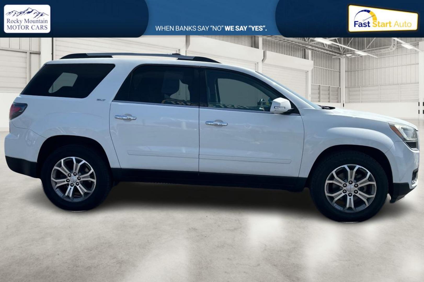 2016 White GMC Acadia SLT-1 FWD (1GKKRRKD6GJ) with an 3.6L V6 DOHC 24V engine, 6A transmission, located at 7755 State Street, Midvale, UT, 84047, (801) 753-9063, 40.610329, -111.890656 - Photo#1