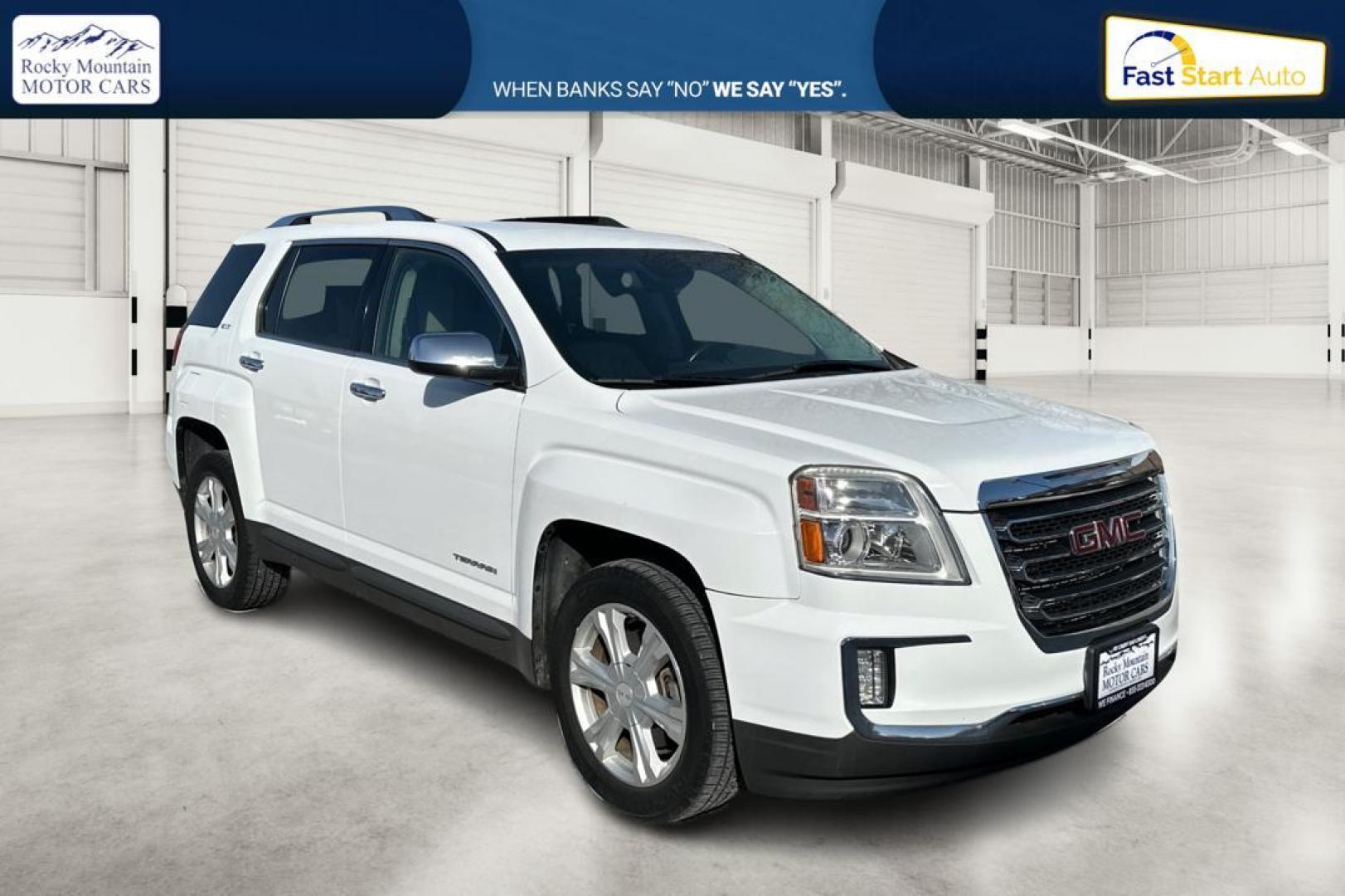 2016 White GMC Terrain SLT FWD (2GKFLPE35G6) with an 3.6L V6 DOHC 24V engine, 6A transmission, located at 7755 State Street, Midvale, UT, 84047, (801) 753-9063, 40.610329, -111.890656 - Photo#0