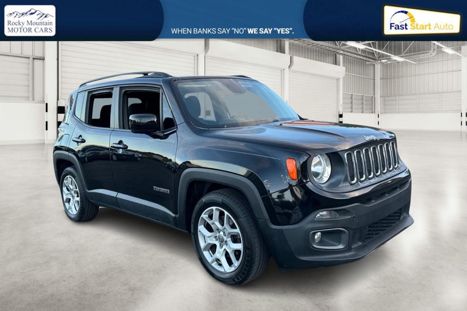 2016 Black Jeep Renegade Latitude FWD (ZACCJABTXGP) with an 2.4L L4 DOHC 16V engine, 6M transmission, located at 7755 State Street, Midvale, UT, 84047, (801) 753-9063, 40.610329, -111.890656 - Photo#0