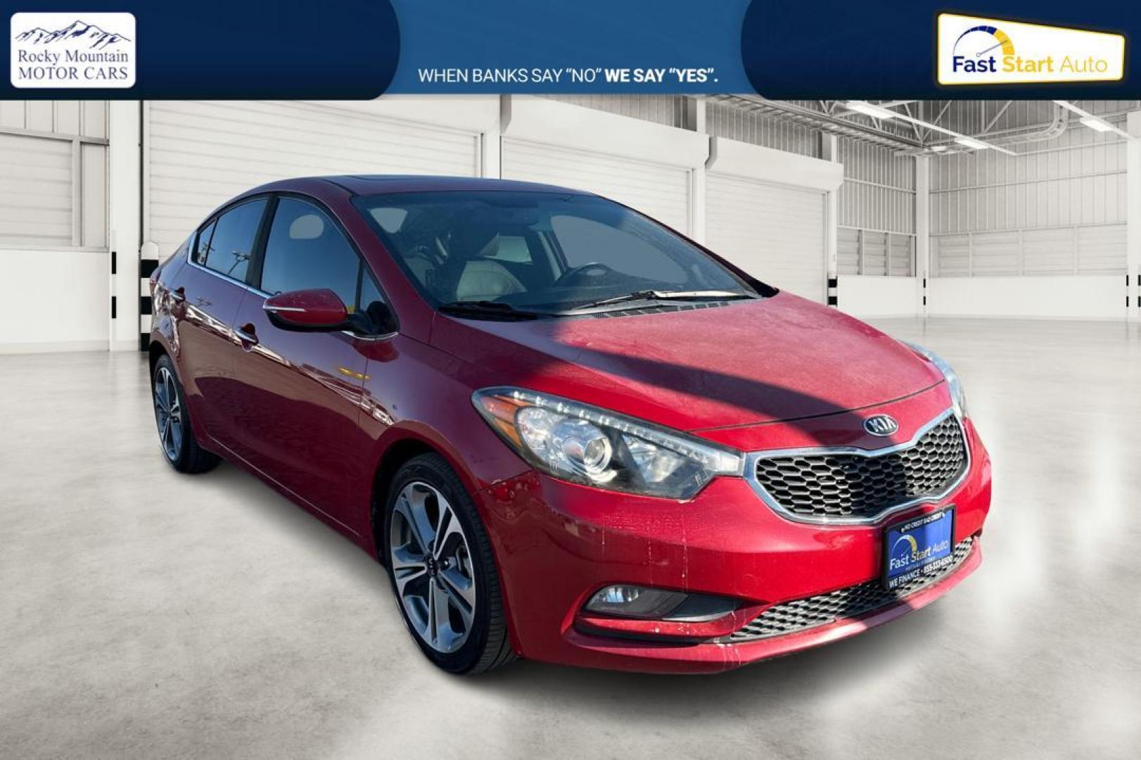 2016 Red Kia Forte EX (KNAFZ4A84G5) with an 2.0L L4 DOHC 16V engine, 6A transmission, located at 7755 State Street, Midvale, UT, 84047, (801) 753-9063, 40.610329, -111.890656 - Photo#0