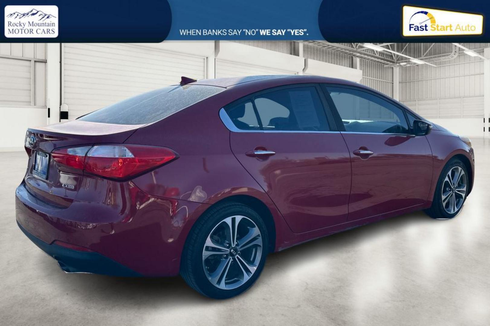 2016 Red Kia Forte EX (KNAFZ4A84G5) with an 2.0L L4 DOHC 16V engine, 6A transmission, located at 7755 State Street, Midvale, UT, 84047, (801) 753-9063, 40.610329, -111.890656 - Photo#2