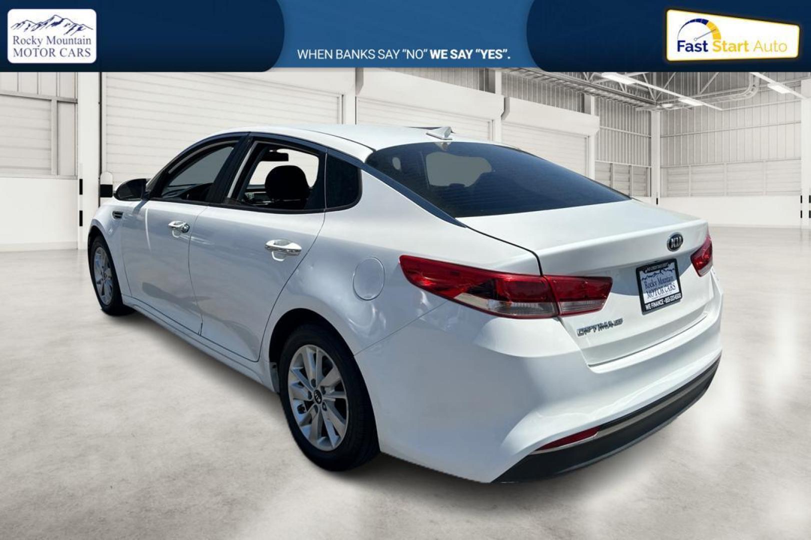 2016 White Kia Optima LX (KNAGT4L37G5) with an 2.4L L4 DOHC 16V engine, 6A transmission, located at 7755 State Street, Midvale, UT, 84047, (801) 753-9063, 40.610329, -111.890656 - Photo#4