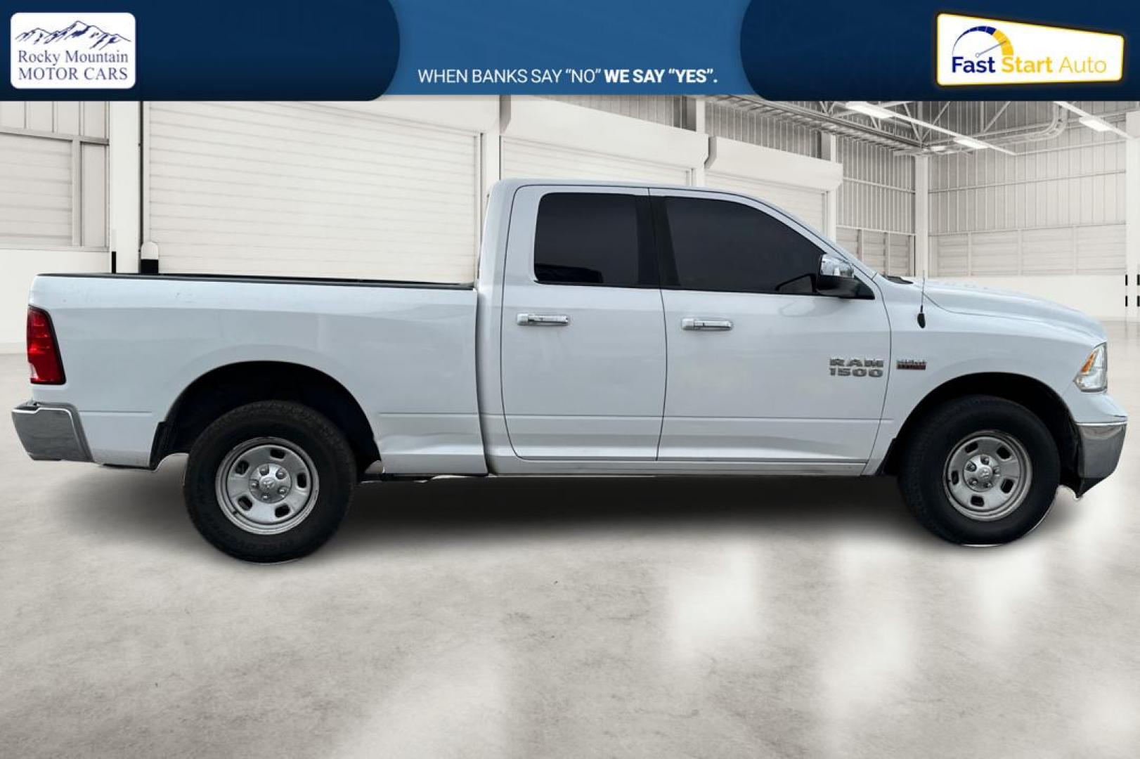 2016 White RAM 1500 SLT Quad Cab 4WD (1C6RR7GTXGS) with an 5.7L V8 OHV 16V engine, 6A transmission, located at 7755 State Street, Midvale, UT, 84047, (801) 753-9063, 40.610329, -111.890656 - Photo#1