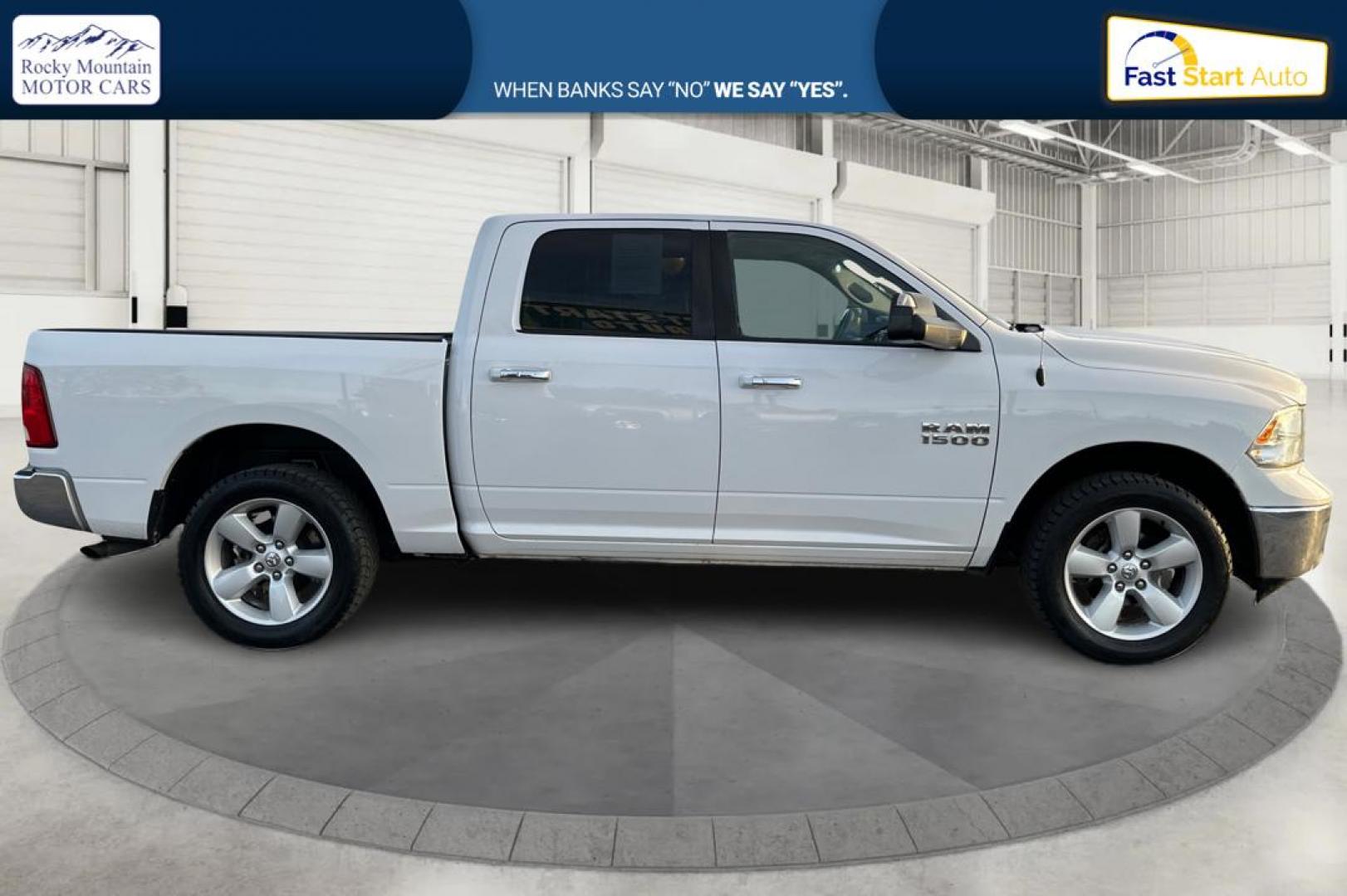 2016 White RAM 1500 SLT Crew Cab SWB 4WD (1C6RR7LG3GS) with an 3.6L V6 DOHC 24V FFV engine, 6A transmission, located at 767 S State Road, Pleasant Grove, UT, 84062, (801) 785-1058, 40.354839, -111.736687 - Photo#1