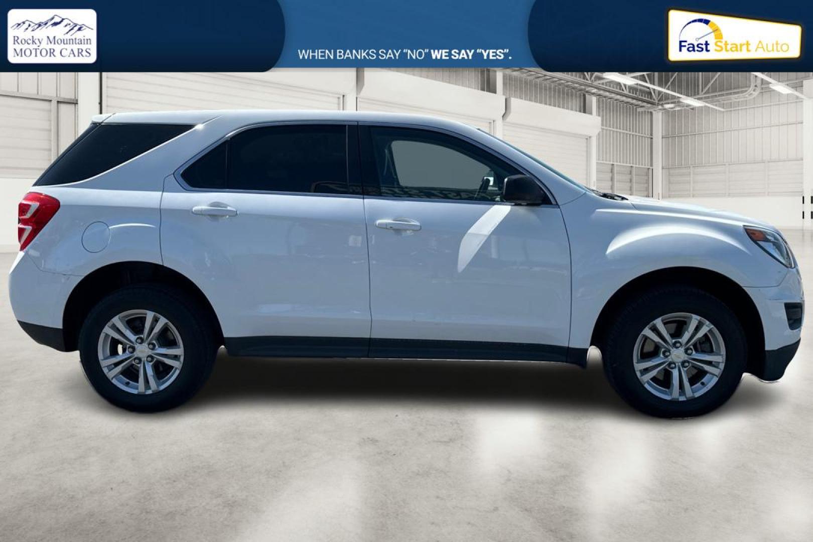 2017 White Chevrolet Equinox LS 2WD (2GNALBEK5H6) with an 2.4L L4 DOHC 16V FFV engine, 6A transmission, located at 7755 State Street, Midvale, UT, 84047, (801) 753-9063, 40.610329, -111.890656 - Photo#1