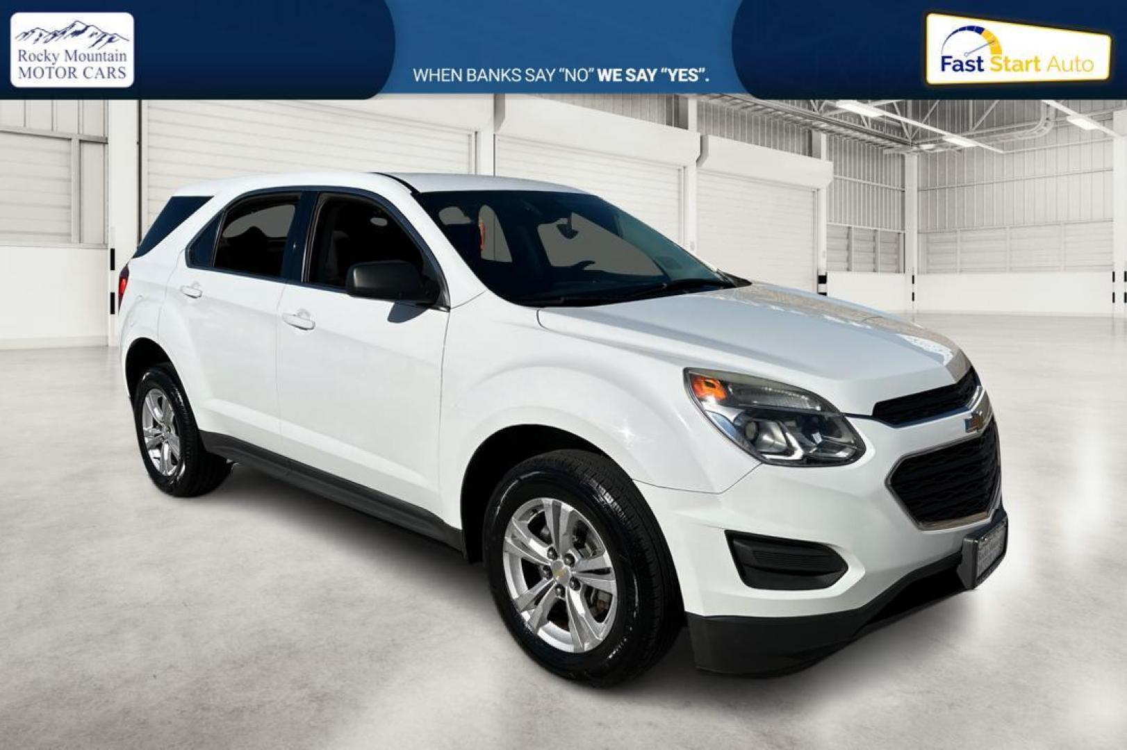 2017 White Chevrolet Equinox LS 2WD (2GNALBEK9H1) with an 2.4L L4 DOHC 16V FFV engine, 6A transmission, located at 7755 State Street, Midvale, UT, 84047, (801) 753-9063, 40.610329, -111.890656 - Photo#0
