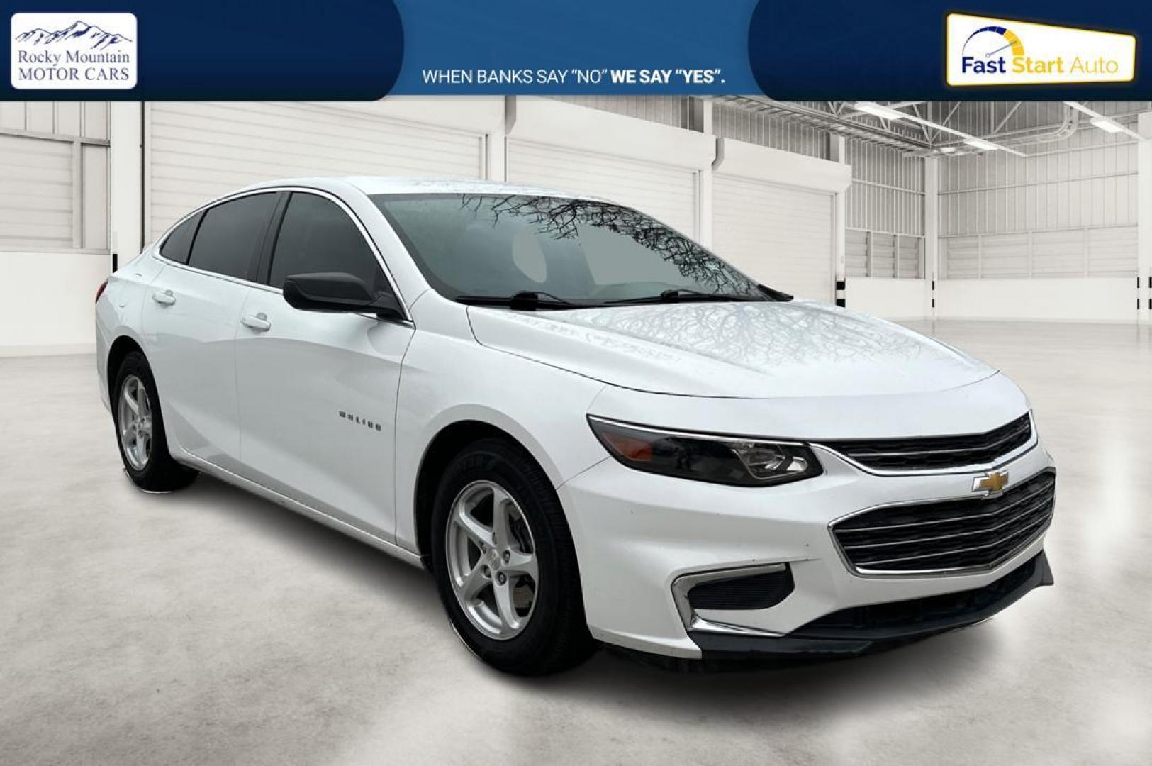 2017 White Chevrolet Malibu LS (1G1ZB5ST5HF) with an 1.5L L4 DOHC 16V engine, 6A transmission, located at 7755 State Street, Midvale, UT, 84047, (801) 753-9063, 40.610329, -111.890656 - Photo#0