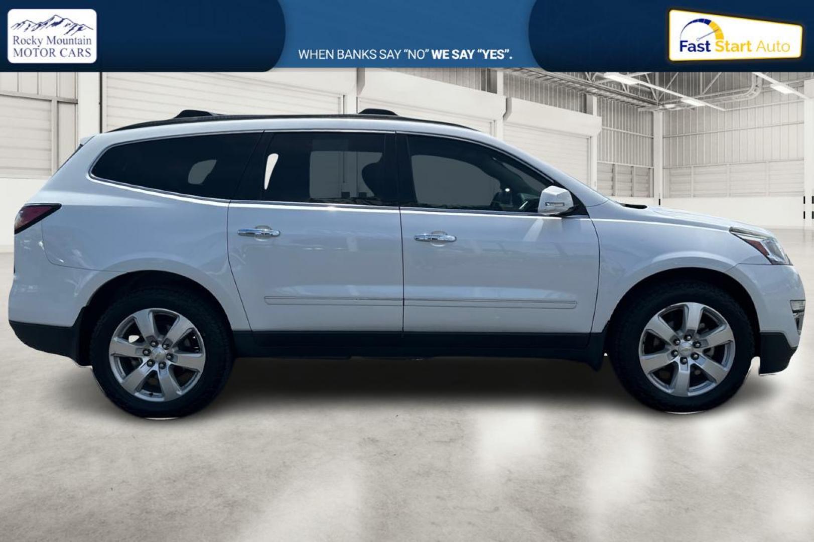 2017 White Chevrolet Traverse Premier FWD (1GNKRJKDXHJ) with an 3.6L V6 DOHC 24V engine, 6A transmission, located at 767 S State Road, Pleasant Grove, UT, 84062, (801) 785-1058, 40.354839, -111.736687 - Photo#1