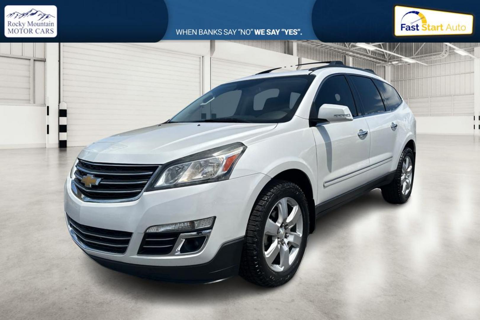 2017 White Chevrolet Traverse Premier FWD (1GNKRJKDXHJ) with an 3.6L V6 DOHC 24V engine, 6A transmission, located at 767 S State Road, Pleasant Grove, UT, 84062, (801) 785-1058, 40.354839, -111.736687 - Photo#8