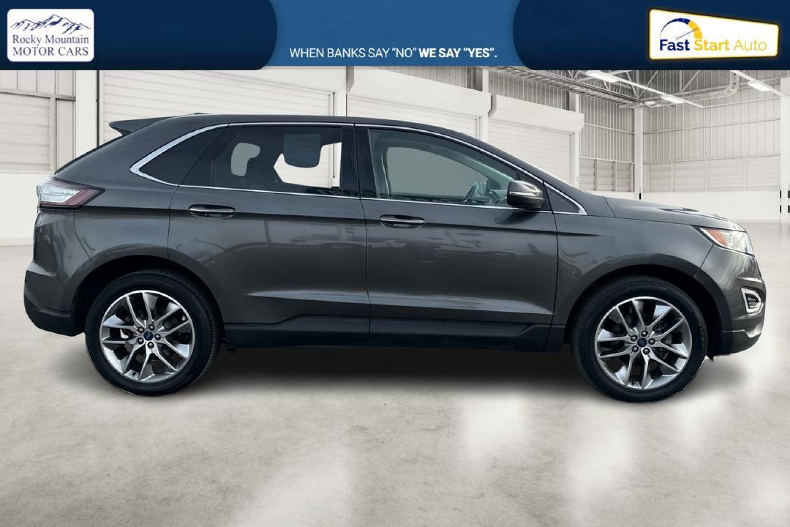 2017 Gray Ford Edge Titanium (2FMPK3K95HB) with an 2.0L L4 DOHC 16V engine, 6A transmission, located at 7755 State Street, Midvale, UT, 84047, (801) 753-9063, 40.610329, -111.890656 - Photo#1