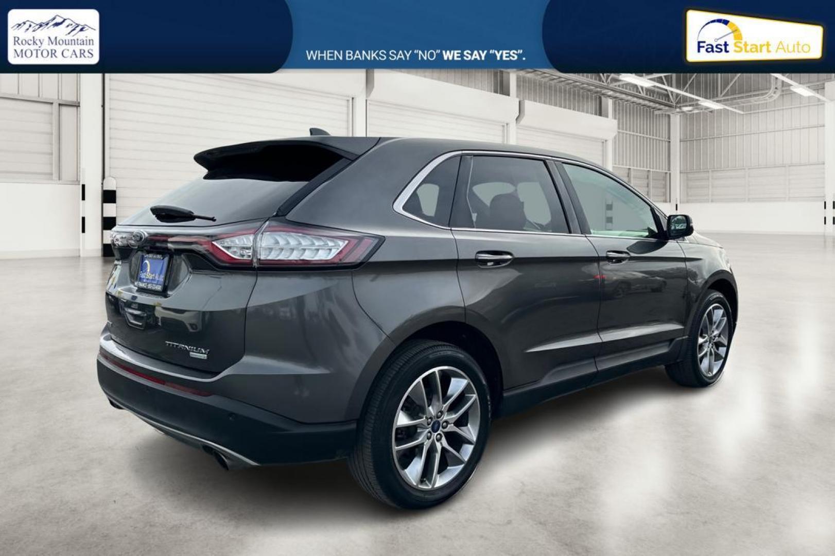 2017 Gray Ford Edge Titanium (2FMPK3K95HB) with an 2.0L L4 DOHC 16V engine, 6A transmission, located at 7755 State Street, Midvale, UT, 84047, (801) 753-9063, 40.610329, -111.890656 - Photo#2