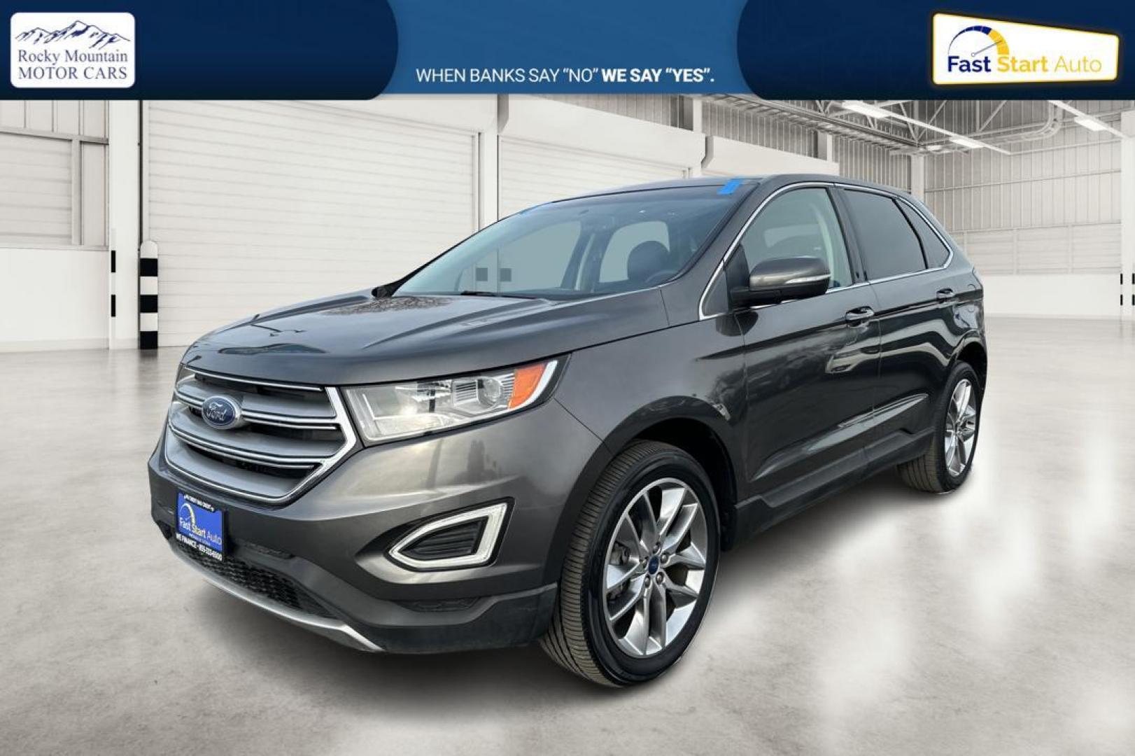 2017 Gray Ford Edge Titanium (2FMPK3K95HB) with an 2.0L L4 DOHC 16V engine, 6A transmission, located at 7755 State Street, Midvale, UT, 84047, (801) 753-9063, 40.610329, -111.890656 - Photo#8