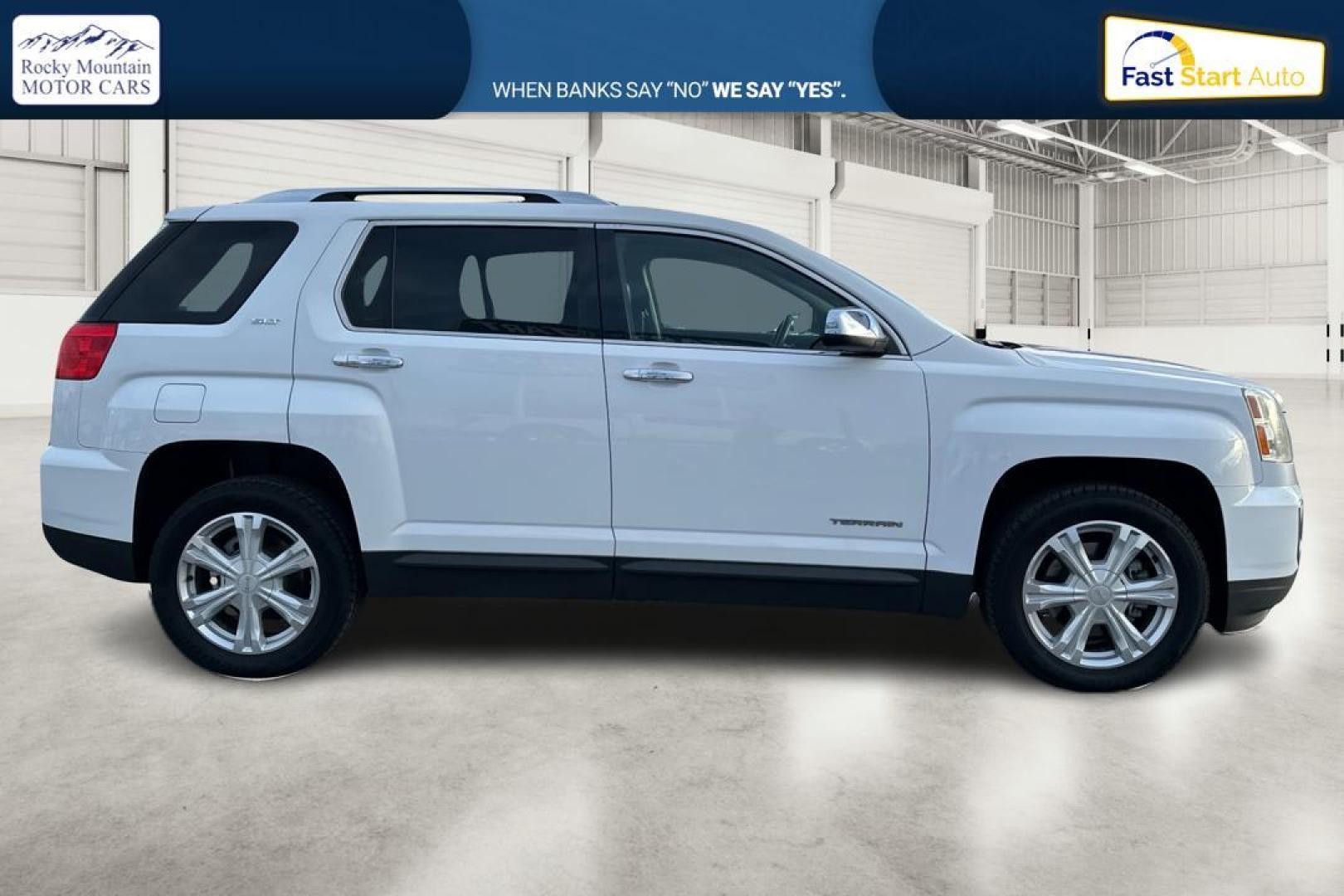 2017 White GMC Terrain SLT FWD (2GKALPEK9H6) with an 2.4L L4 DOHC 16V engine, 6A transmission, located at 7755 State Street, Midvale, UT, 84047, (801) 753-9063, 40.610329, -111.890656 - Photo#1