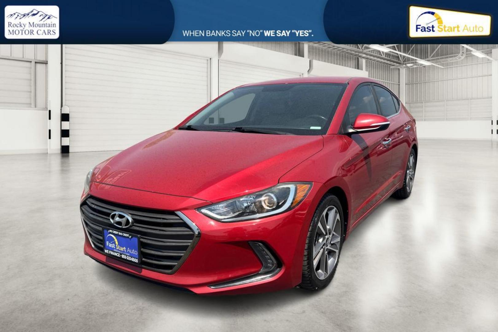 2017 Red Hyundai Elantra Limited (5NPD84LF7HH) with an 1.8L L4 DOHC 16V engine, 6A transmission, located at 7755 State Street, Midvale, UT, 84047, (801) 753-9063, 40.610329, -111.890656 - Photo#6