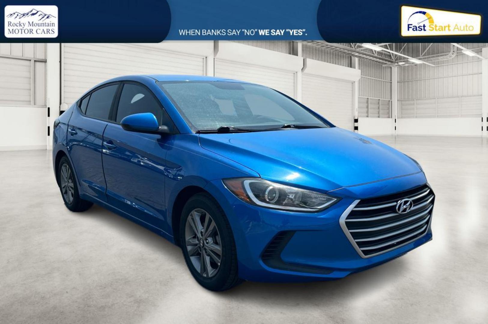 2017 Blue Hyundai Elantra Limited (5NPD84LF4HH) with an 1.8L L4 DOHC 16V engine, 6A transmission, located at 7755 State Street, Midvale, UT, 84047, (801) 753-9063, 40.610329, -111.890656 - Photo#0