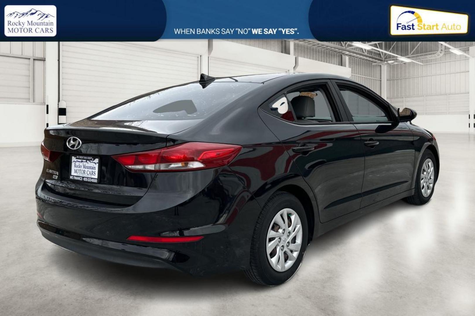 2017 Black Hyundai Elantra SE 6AT (KMHD74LF5HU) with an 1.8L L4 DOHC 16V engine, 6A transmission, located at 7755 State Street, Midvale, UT, 84047, (801) 753-9063, 40.610329, -111.890656 - Photo#2