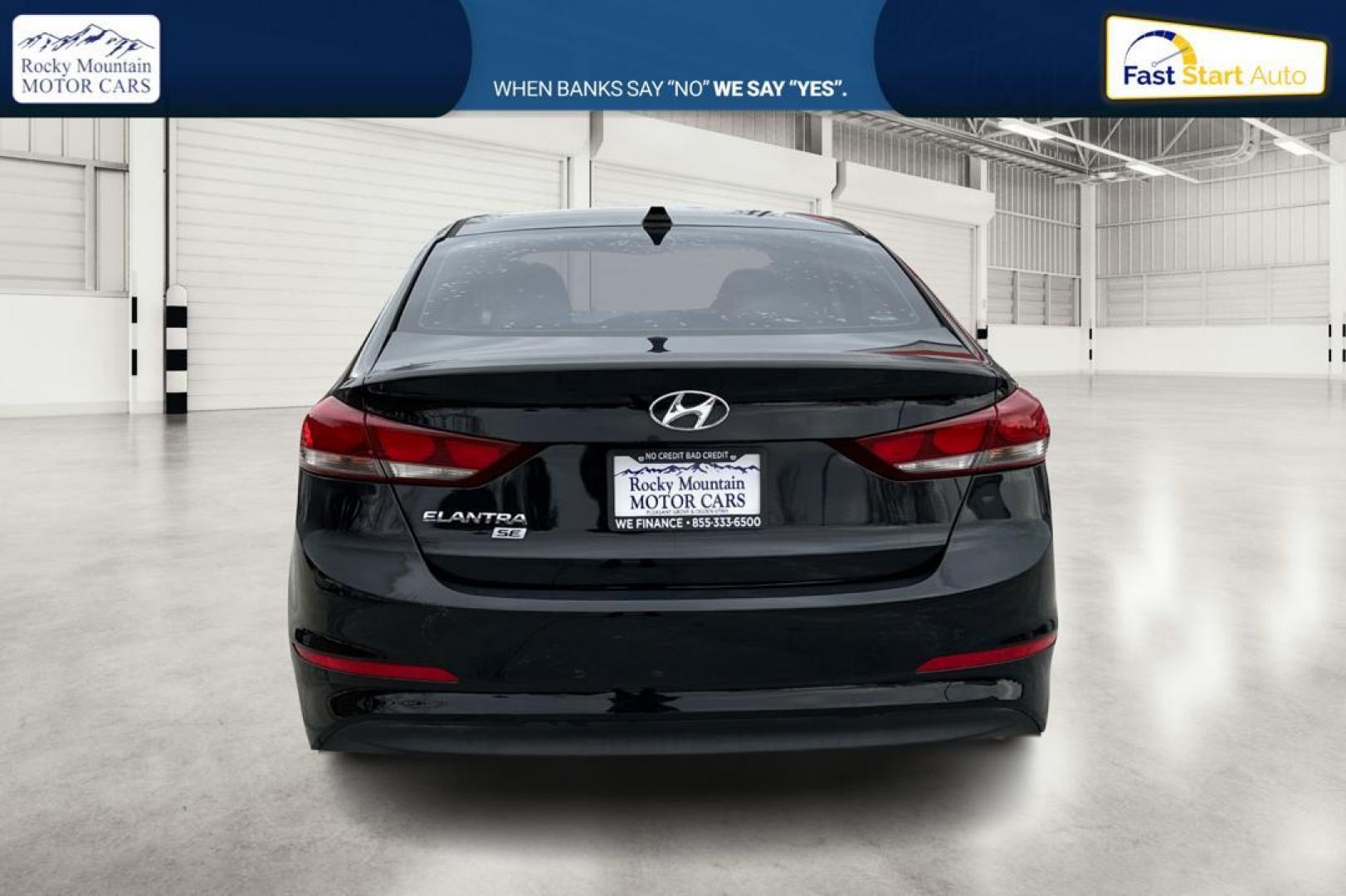 2017 Black Hyundai Elantra SE 6AT (KMHD74LF5HU) with an 1.8L L4 DOHC 16V engine, 6A transmission, located at 7755 State Street, Midvale, UT, 84047, (801) 753-9063, 40.610329, -111.890656 - Photo#4