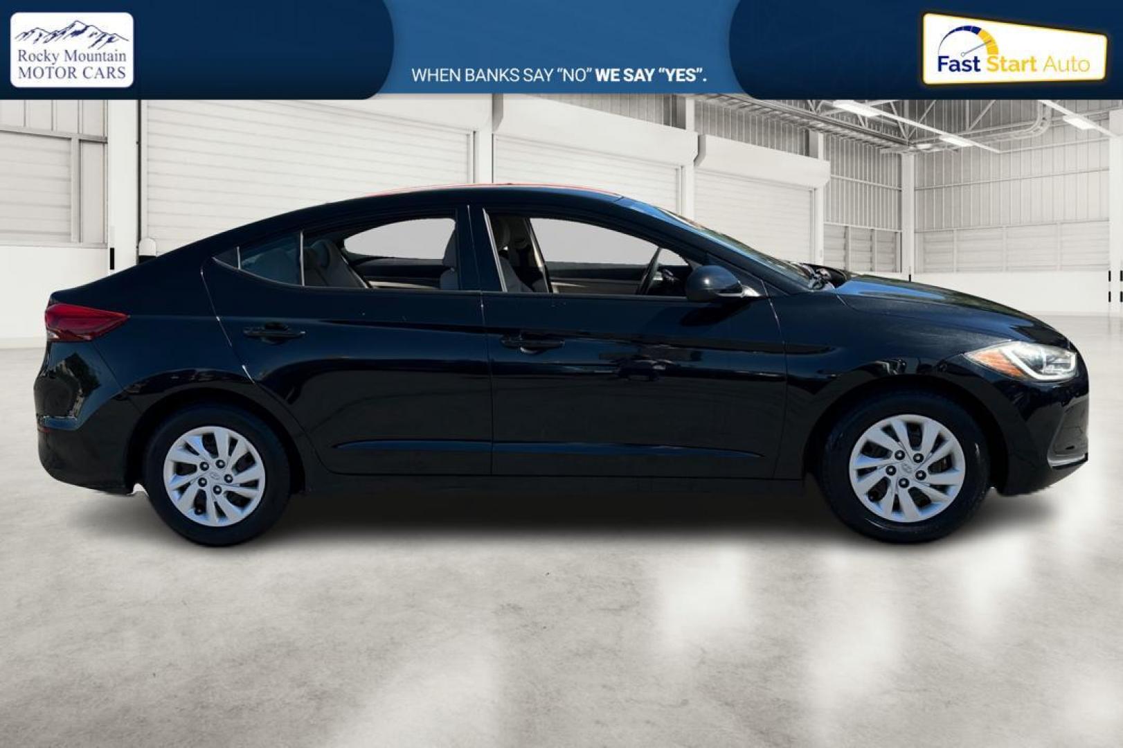 2017 Black Hyundai Elantra SE 6AT (5NPD74LF1HH) with an 1.8L L4 DOHC 16V engine, 6A transmission, located at 344 S Washington Blvd, Ogden, UT, 84404, (801) 399-1799, 41.255482, -111.970848 - Photo#1