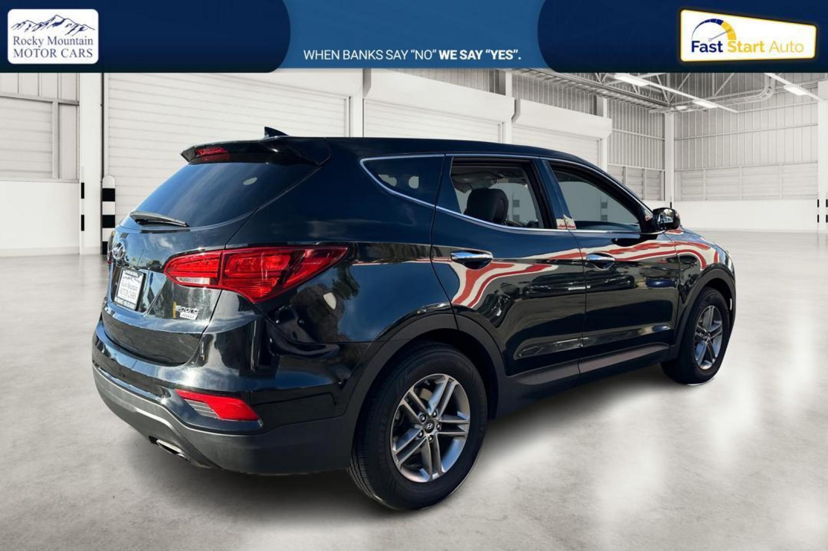 2017 Black Hyundai Santa Fe Sport 2.4 AWD (5NMZTDLB9HH) with an 2.4L L4 DOHC 16V engine, 6A transmission, located at 767 S State Road, Pleasant Grove, UT, 84062, (801) 785-1058, 40.354839, -111.736687 - Photo#2