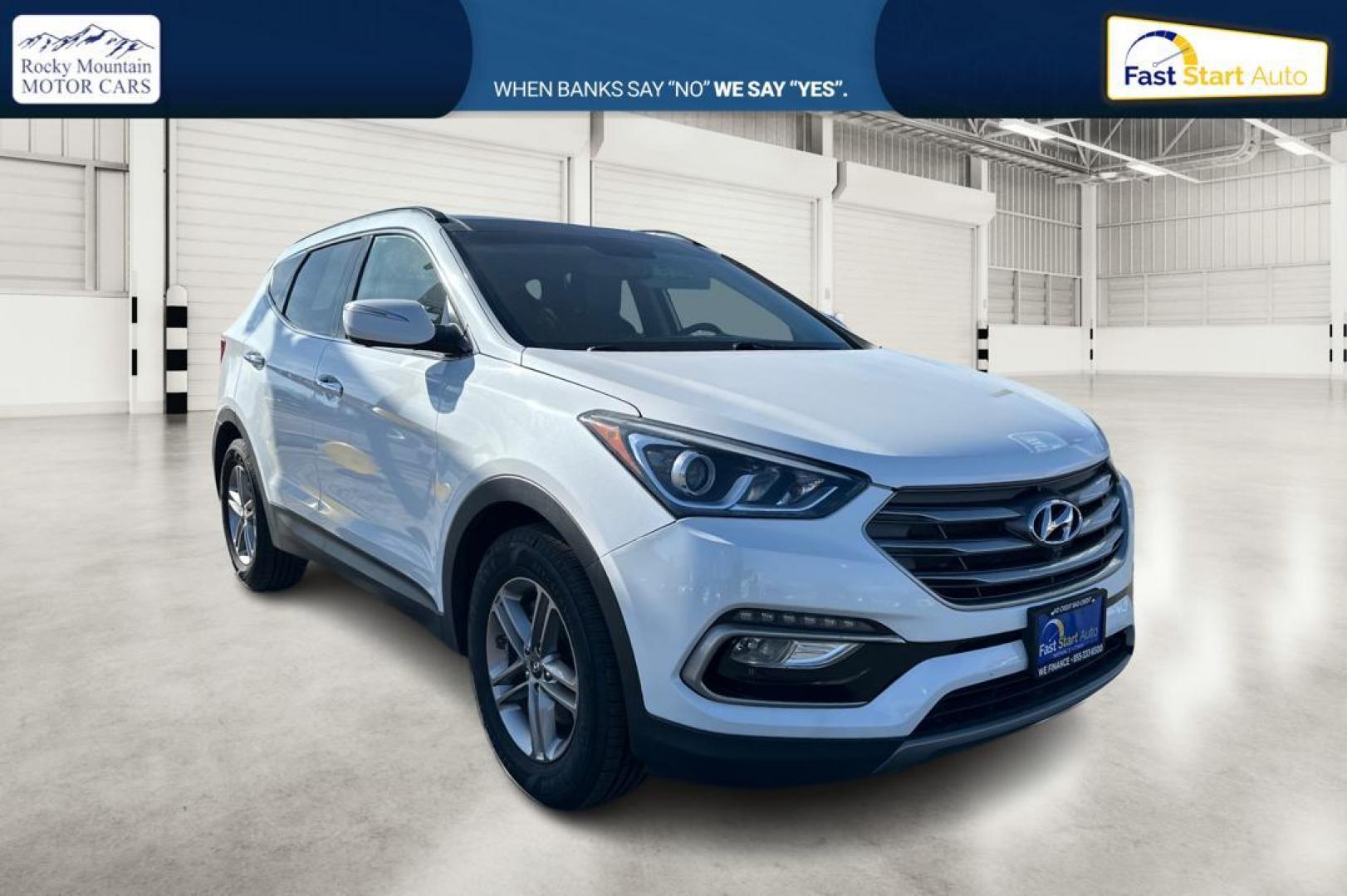 2017 White Hyundai Santa Fe Sport 2.4 FWD (5NMZU3LB2HH) with an 2.4L L4 DOHC 16V engine, 6A transmission, located at 7755 State Street, Midvale, UT, 84047, (801) 753-9063, 40.610329, -111.890656 - Photo#0