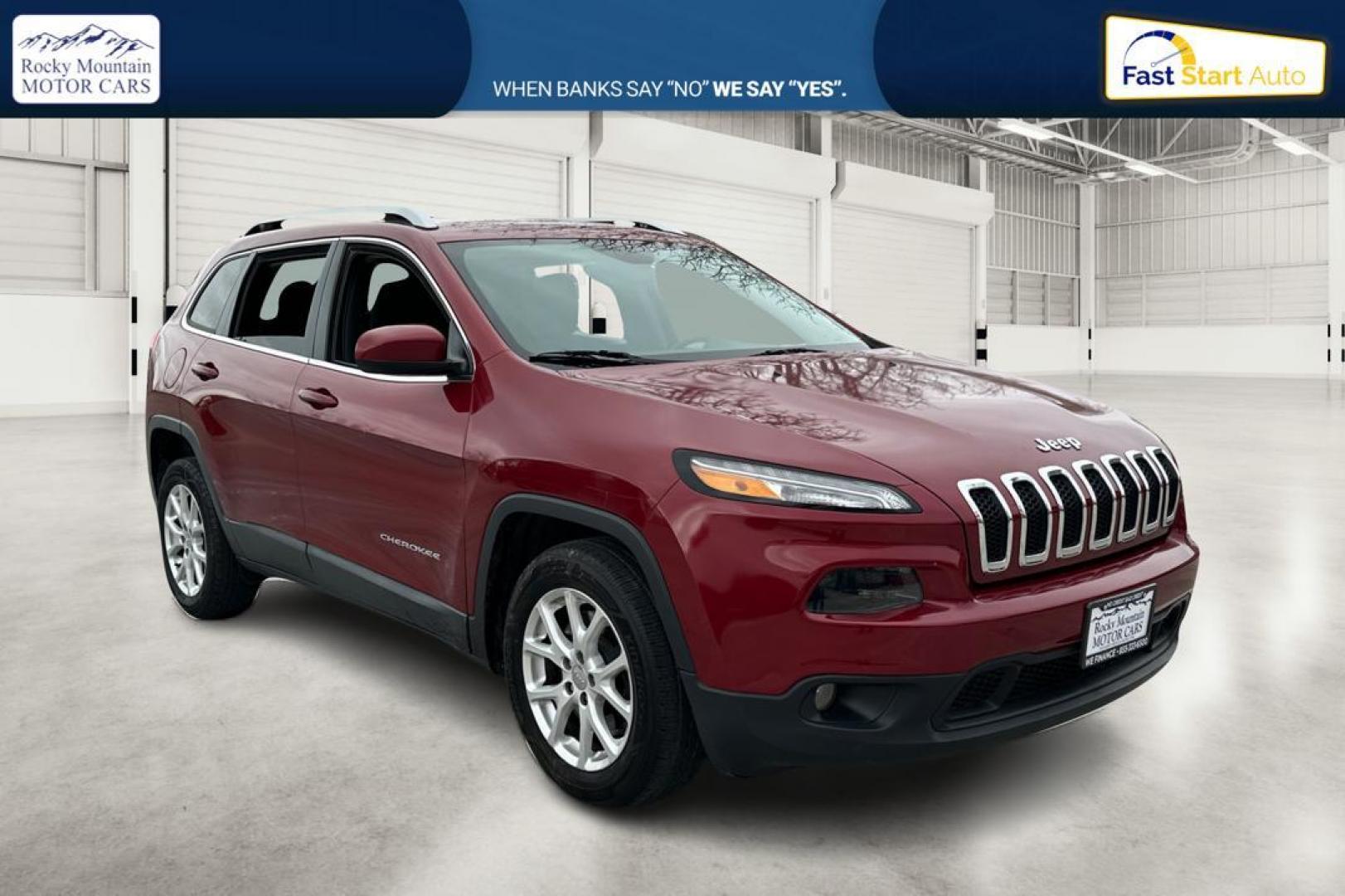 2017 Red Jeep Cherokee Latitude FWD (1C4PJLCB0HD) with an 2.4L L4 DOHC 16V engine, 9A transmission, located at 767 S State Road, Pleasant Grove, UT, 84062, (801) 785-1058, 40.354839, -111.736687 - Photo#0