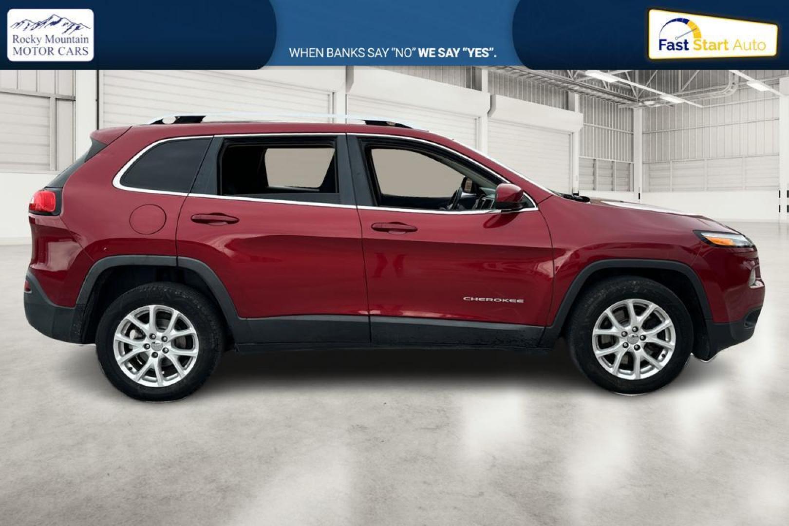 2017 Red Jeep Cherokee Latitude FWD (1C4PJLCB0HD) with an 2.4L L4 DOHC 16V engine, 9A transmission, located at 767 S State Road, Pleasant Grove, UT, 84062, (801) 785-1058, 40.354839, -111.736687 - Photo#1