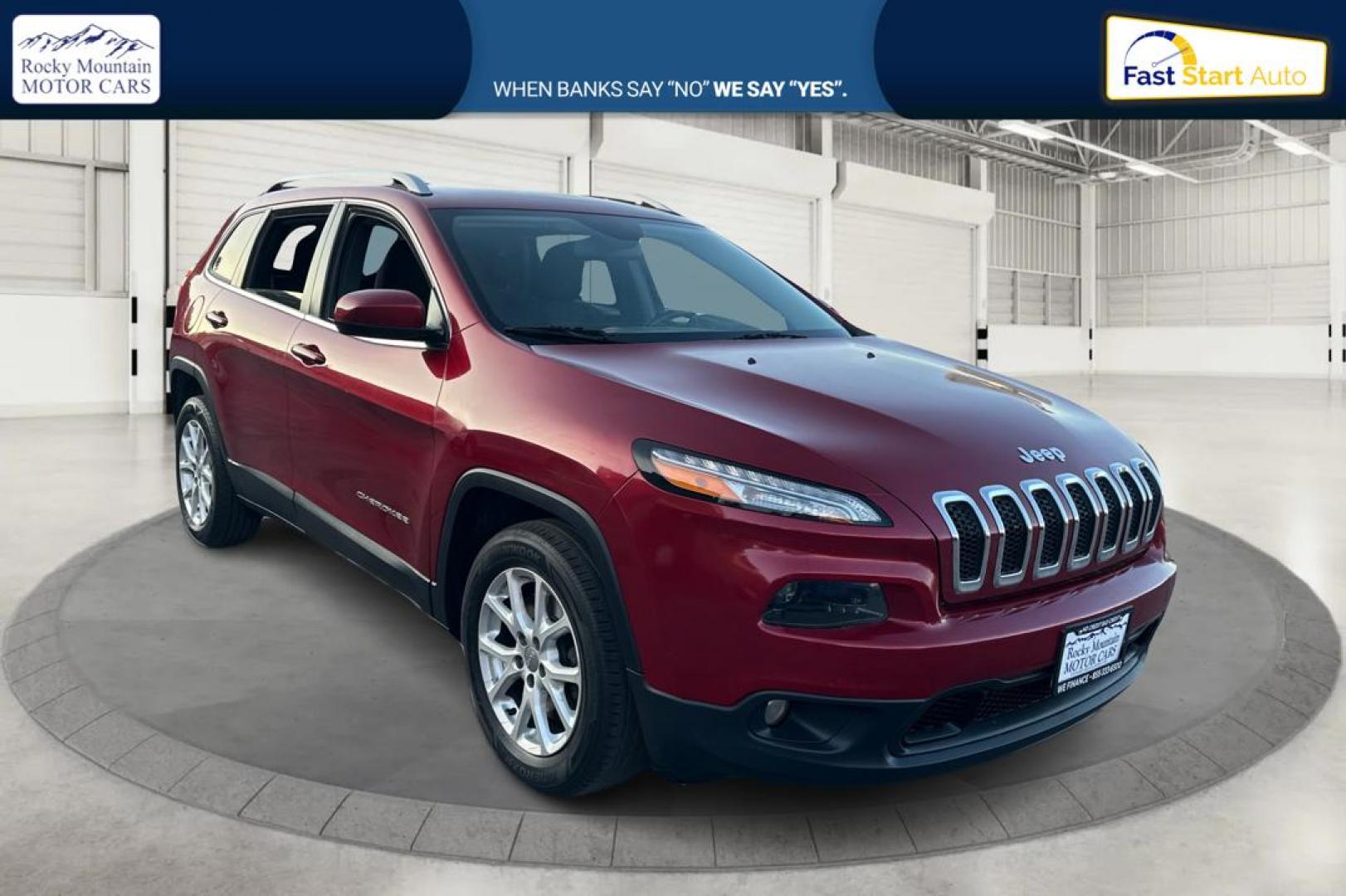 2017 Red Jeep Cherokee Latitude FWD (1C4PJLCB0HD) with an 2.4L L4 DOHC 16V engine, 9A transmission, located at 767 S State Road, Pleasant Grove, UT, 84062, (801) 785-1058, 40.354839, -111.736687 - Photo#0