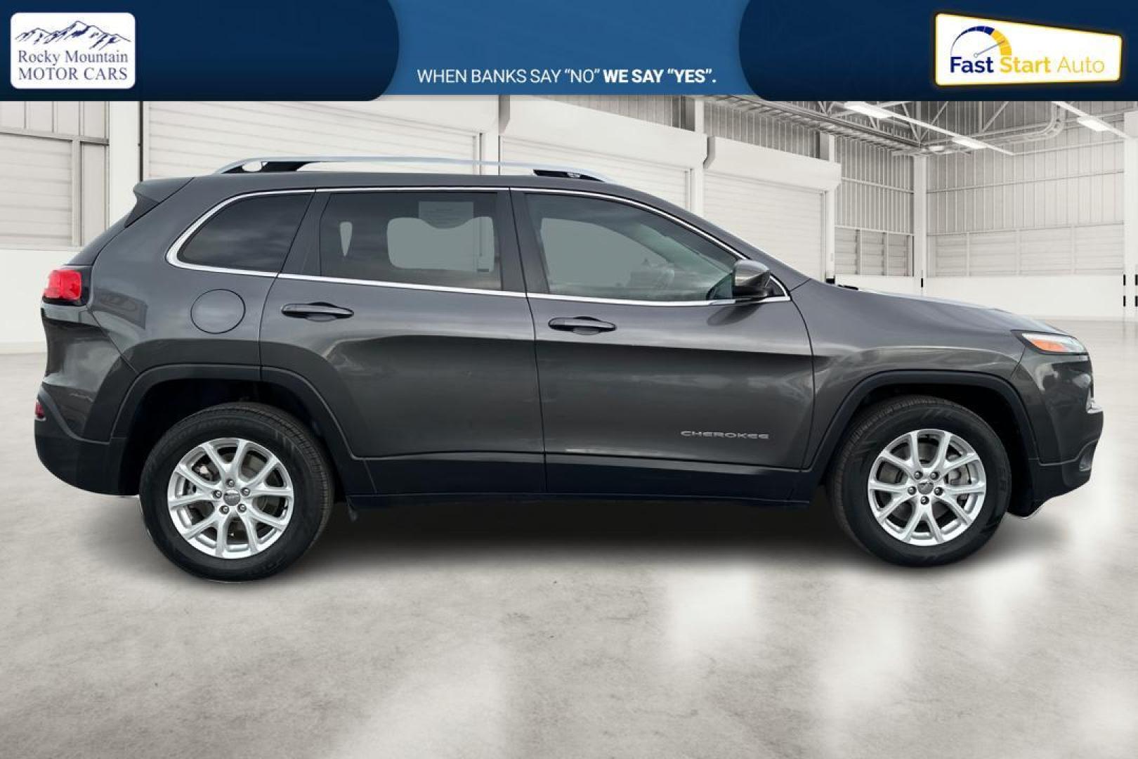 2017 Gray Jeep Cherokee Latitude FWD (1C4PJLCS5HW) with an 3.2L V6 DOHC 24V engine, 9A transmission, located at 7755 State Street, Midvale, UT, 84047, (801) 753-9063, 40.610329, -111.890656 - Photo#1