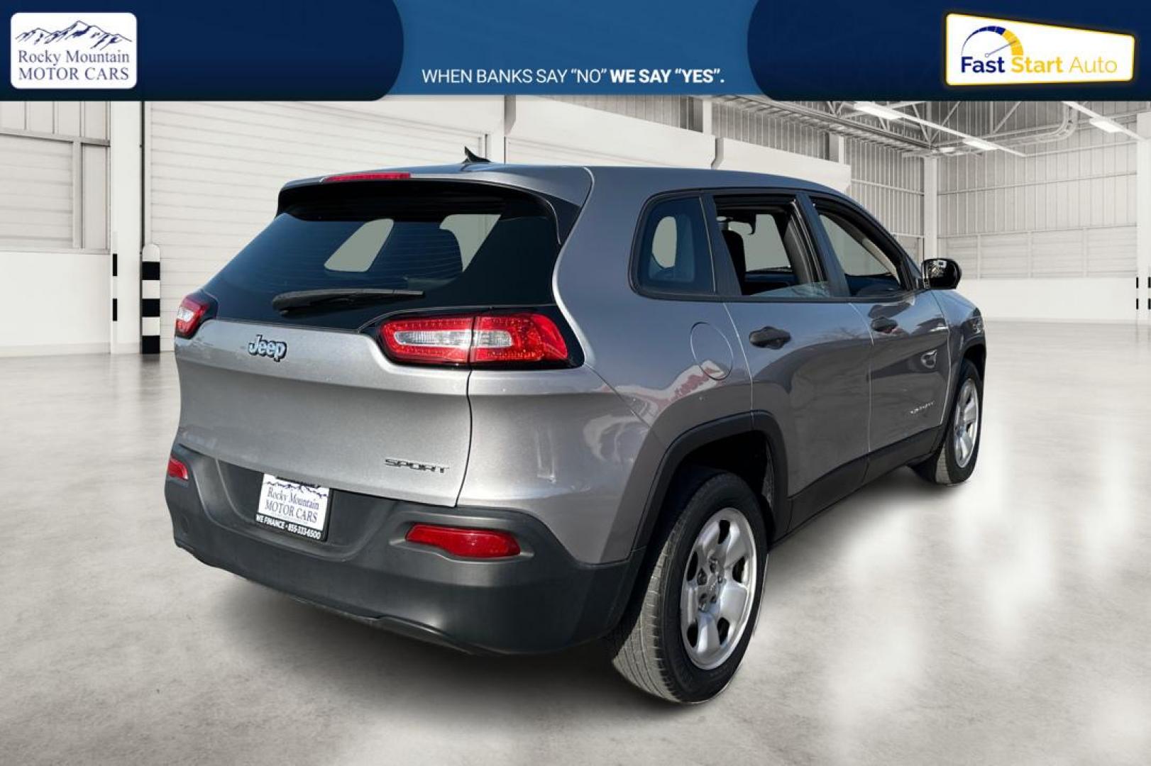2017 Silver Jeep Cherokee Sport FWD (1C4PJLAB0HW) with an 2.4L L4 DOHC 16V engine, 9A transmission, located at 7755 State Street, Midvale, UT, 84047, (801) 753-9063, 40.610329, -111.890656 - Photo#2