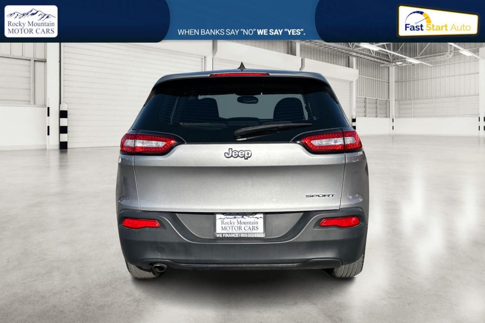 2017 Silver Jeep Cherokee Sport FWD (1C4PJLAB0HW) with an 2.4L L4 DOHC 16V engine, 9A transmission, located at 7755 State Street, Midvale, UT, 84047, (801) 753-9063, 40.610329, -111.890656 - Photo#4