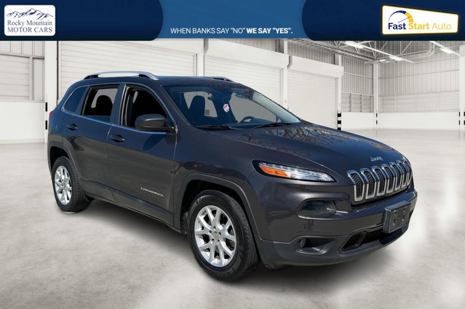 2017 Gray Jeep Cherokee Latitude FWD (1C4PJLCB4HW) with an 2.4L L4 DOHC 16V engine, 9A transmission, located at 7755 State Street, Midvale, UT, 84047, (801) 753-9063, 40.610329, -111.890656 - Photo#0
