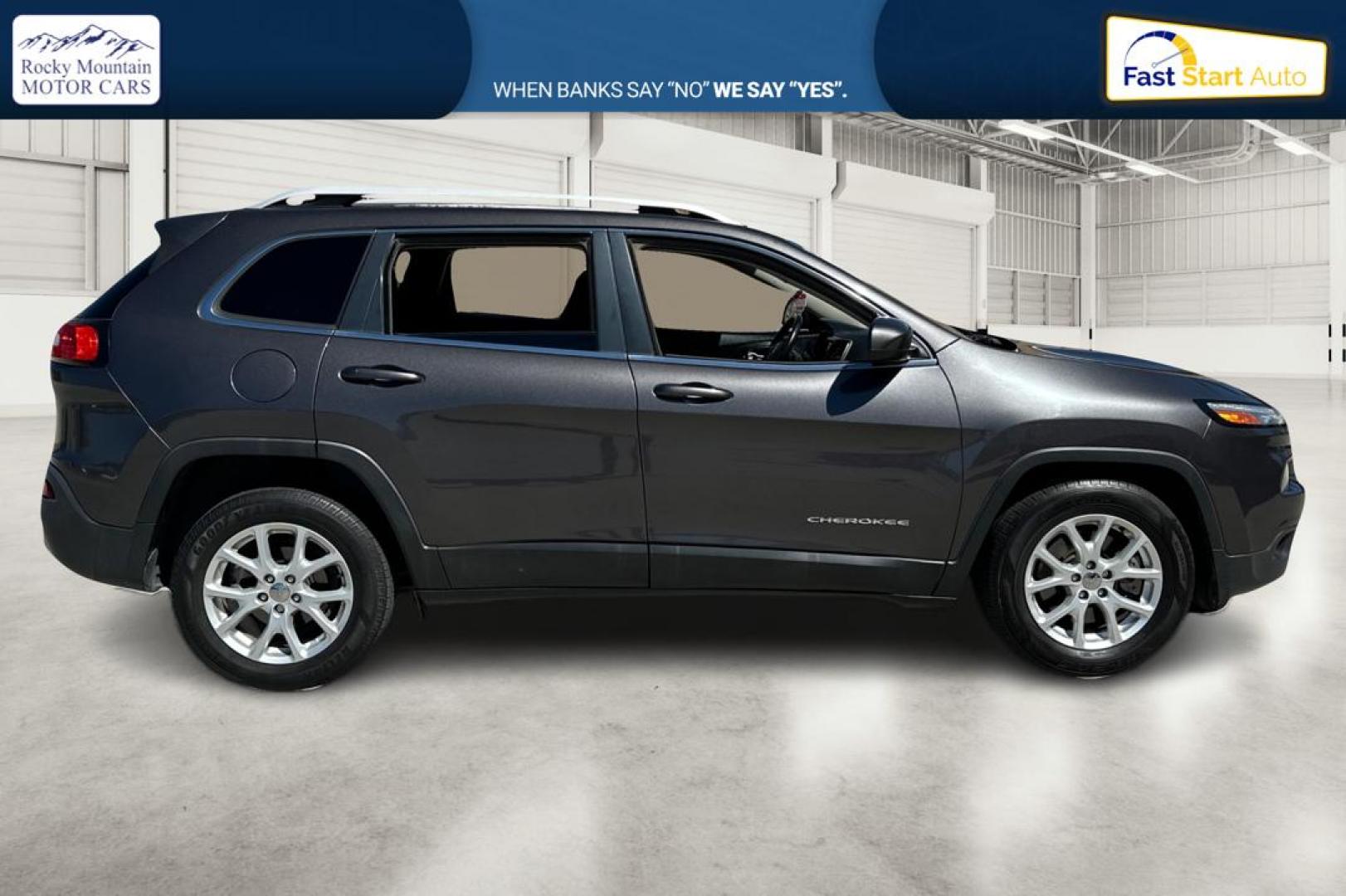 2017 Gray Jeep Cherokee Latitude FWD (1C4PJLCB4HW) with an 2.4L L4 DOHC 16V engine, 9A transmission, located at 7755 State Street, Midvale, UT, 84047, (801) 753-9063, 40.610329, -111.890656 - Photo#1