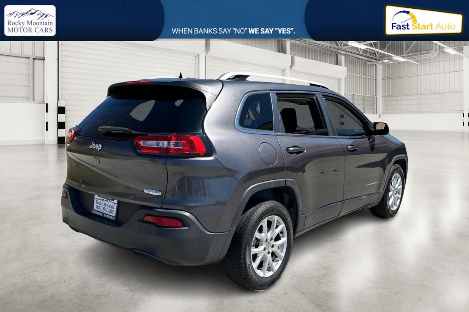 2017 Gray Jeep Cherokee Latitude FWD (1C4PJLCB4HW) with an 2.4L L4 DOHC 16V engine, 9A transmission, located at 7755 State Street, Midvale, UT, 84047, (801) 753-9063, 40.610329, -111.890656 - Photo#2