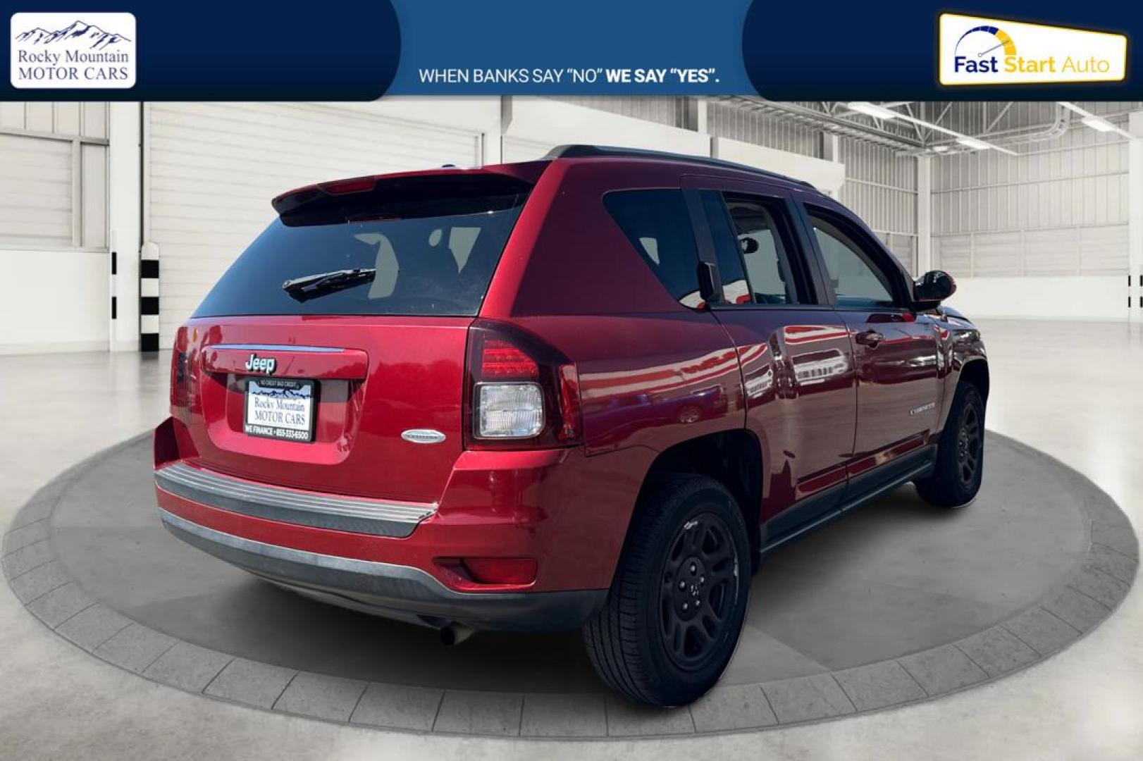 2017 Red Jeep Compass Latitude FWD (1C4NJCEB3HD) with an 2.4L L4 DOHC 16V engine, CVT transmission, located at 767 S State Road, Pleasant Grove, UT, 84062, (801) 785-1058, 40.354839, -111.736687 - Photo#2