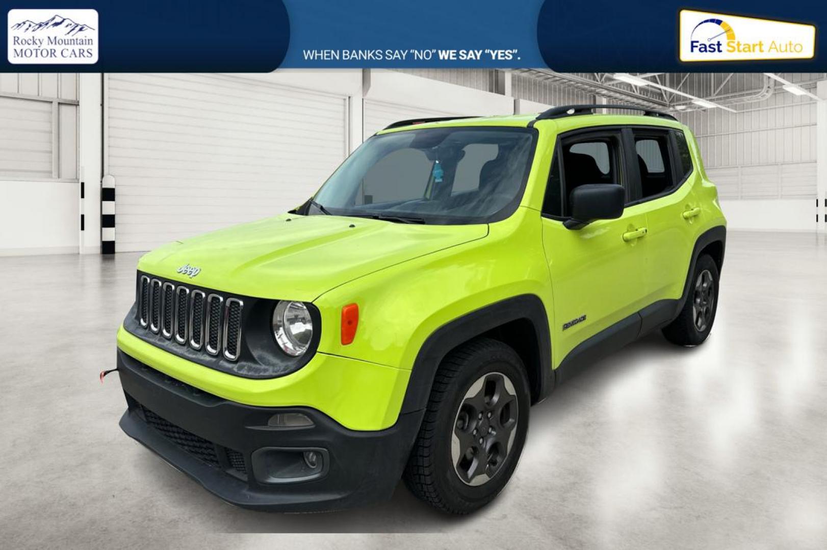 2017 Green Jeep Renegade Sport FWD (ZACCJAAB3HP) with an 2.4L L4 DOHC 16V engine, 6M transmission, located at 7755 State Street, Midvale, UT, 84047, (801) 753-9063, 40.610329, -111.890656 - Photo#8