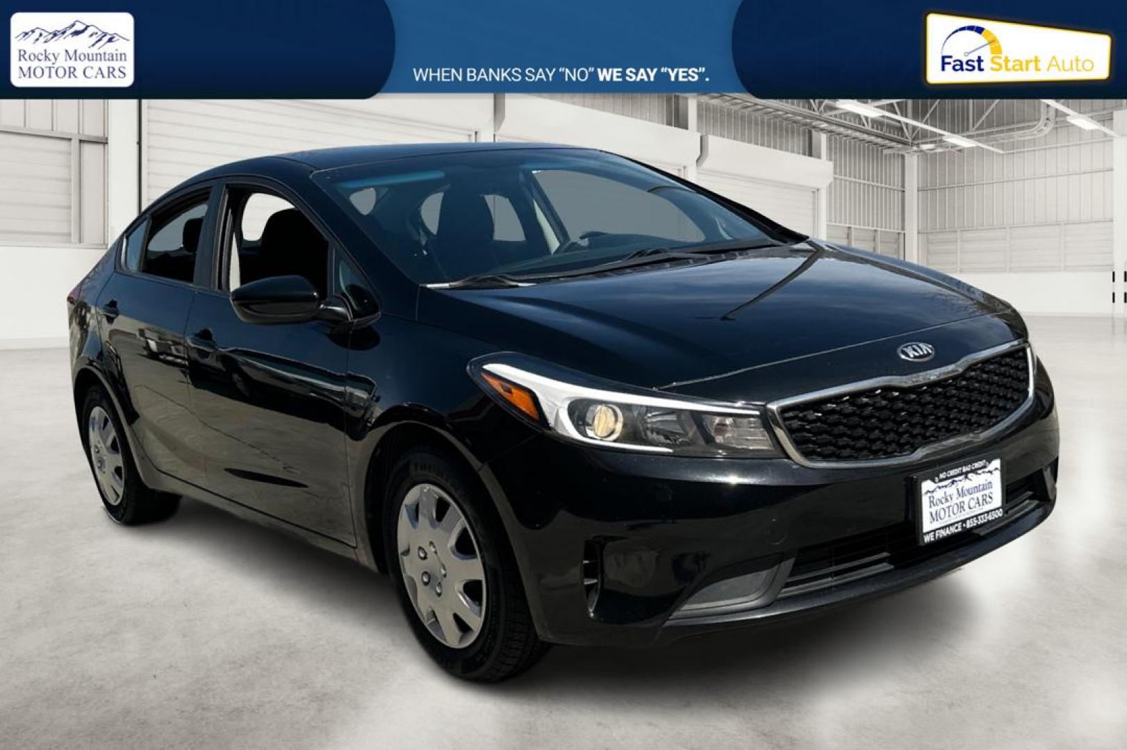 2017 Black Kia Forte LX 6M (3KPFK4A75HE) with an 2.0L L4 DOHC 16V engine, 6M transmission, located at 767 S State Road, Pleasant Grove, UT, 84062, (801) 785-1058, 40.354839, -111.736687 - Photo#0