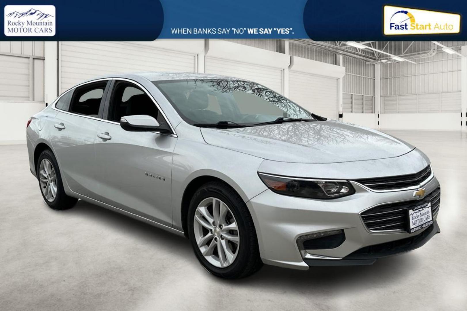 2018 Silver Chevrolet Malibu LT (1G1ZD5ST9JF) with an 1.5L L4 DOHC 16V engine, 6A transmission, located at 344 S Washington Blvd, Ogden, UT, 84404, (801) 399-1799, 41.255482, -111.970848 - Photo#0