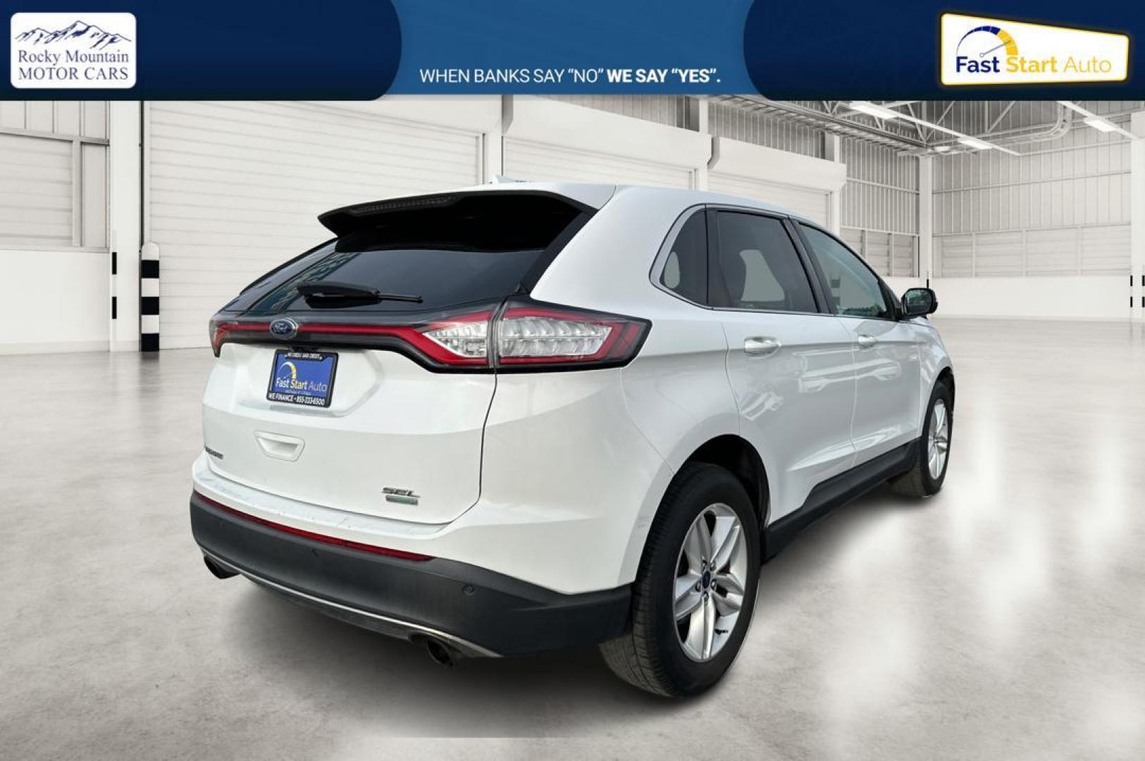 2018 White Ford Edge SEL FWD (2FMPK3J96JB) with an 2.0L L4 DOHC 16V engine, 6A transmission, located at 7755 State Street, Midvale, UT, 84047, (801) 753-9063, 40.610329, -111.890656 - Photo#2