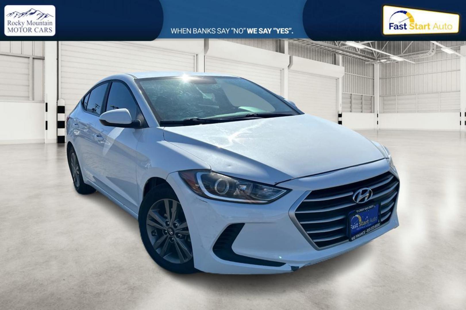2018 White Hyundai Elantra Limited (5NPD84LF0JH) with an 1.8L L4 DOHC 16V engine, 6A transmission, located at 7755 State Street, Midvale, UT, 84047, (801) 753-9063, 40.610329, -111.890656 - Photo#0