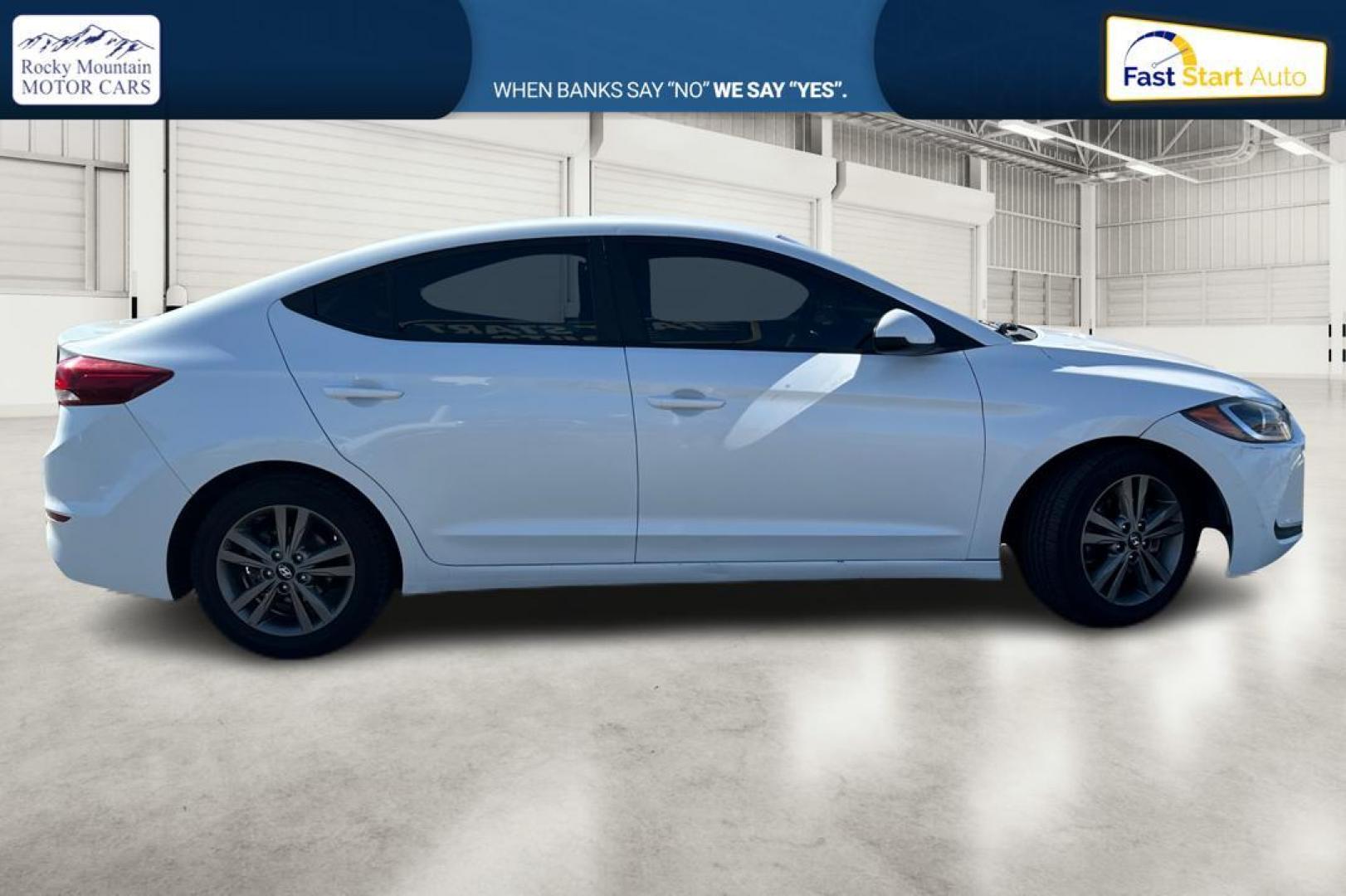 2018 White Hyundai Elantra Limited (5NPD84LF0JH) with an 1.8L L4 DOHC 16V engine, 6A transmission, located at 7755 State Street, Midvale, UT, 84047, (801) 753-9063, 40.610329, -111.890656 - Photo#1