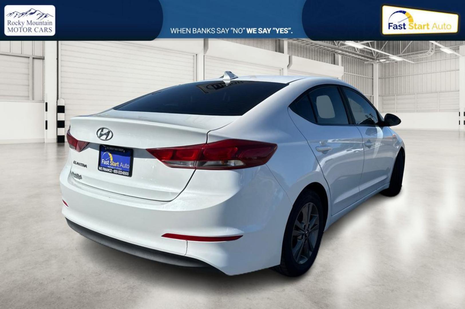 2018 White Hyundai Elantra Limited (5NPD84LF0JH) with an 1.8L L4 DOHC 16V engine, 6A transmission, located at 7755 State Street, Midvale, UT, 84047, (801) 753-9063, 40.610329, -111.890656 - Photo#2