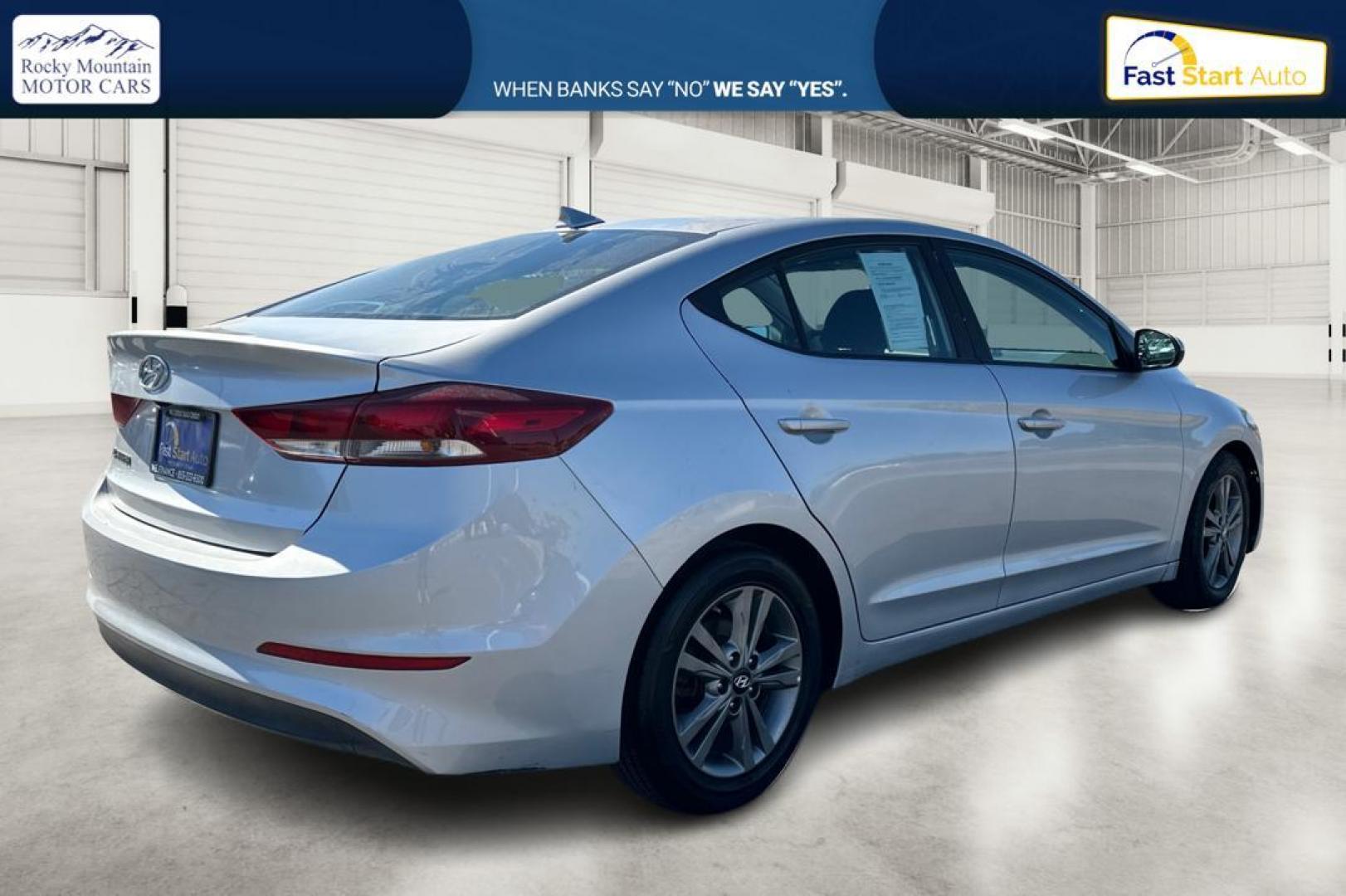 2018 Silver Hyundai Elantra Limited (5NPD84LF3JH) with an 1.8L L4 DOHC 16V engine, 6A transmission, located at 7755 State Street, Midvale, UT, 84047, (801) 753-9063, 40.610329, -111.890656 - Photo#2