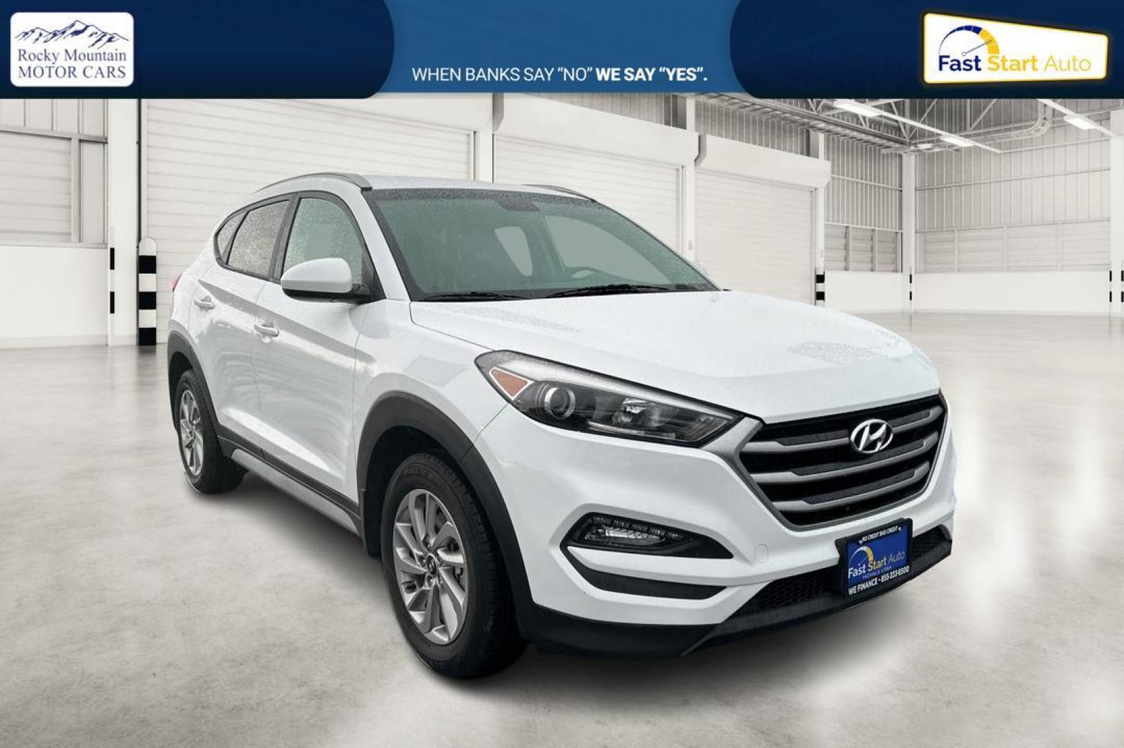 2018 White Hyundai Tucson SE (KM8J33A48JU) with an 2.0L L4 DOHC 16V engine, 6A transmission, located at 7755 State Street, Midvale, UT, 84047, (801) 753-9063, 40.610329, -111.890656 - Photo#0